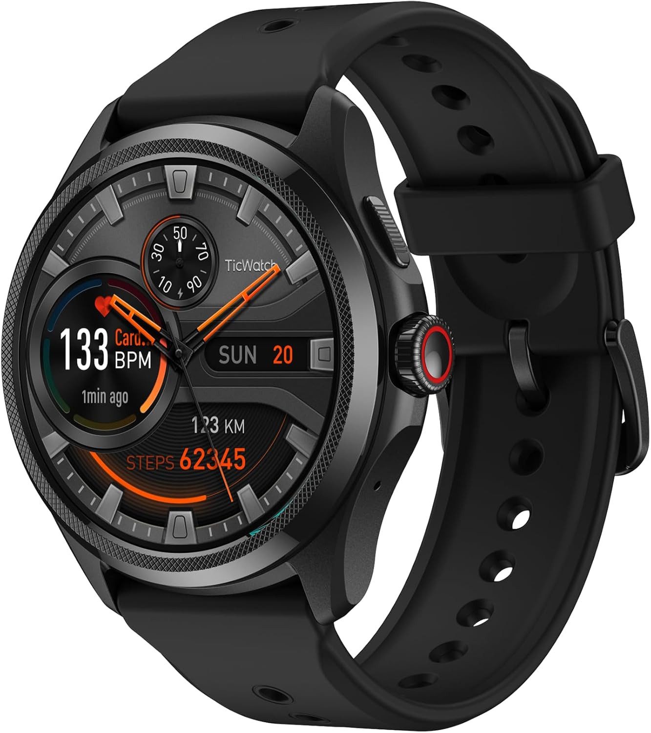 Ticwatch Édition cadeau Smartwatch (3,6 cm, android ios), Smartwatch mit AMOLED Display GPS Fitness Tracking