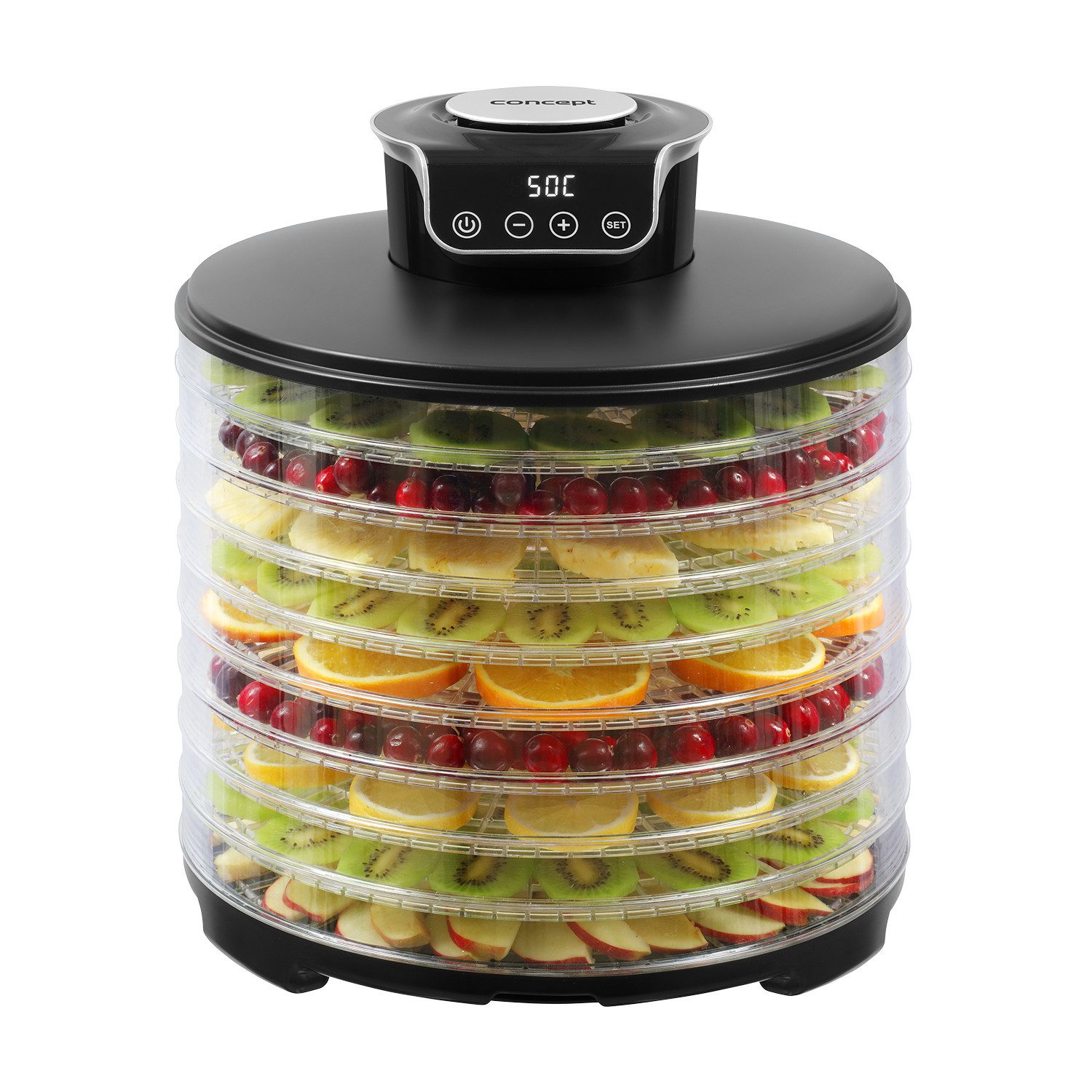 Concept Dörrautomat SO3010 245,00 W, Trockner für Pilze und Früchte 9 Siebe 245W