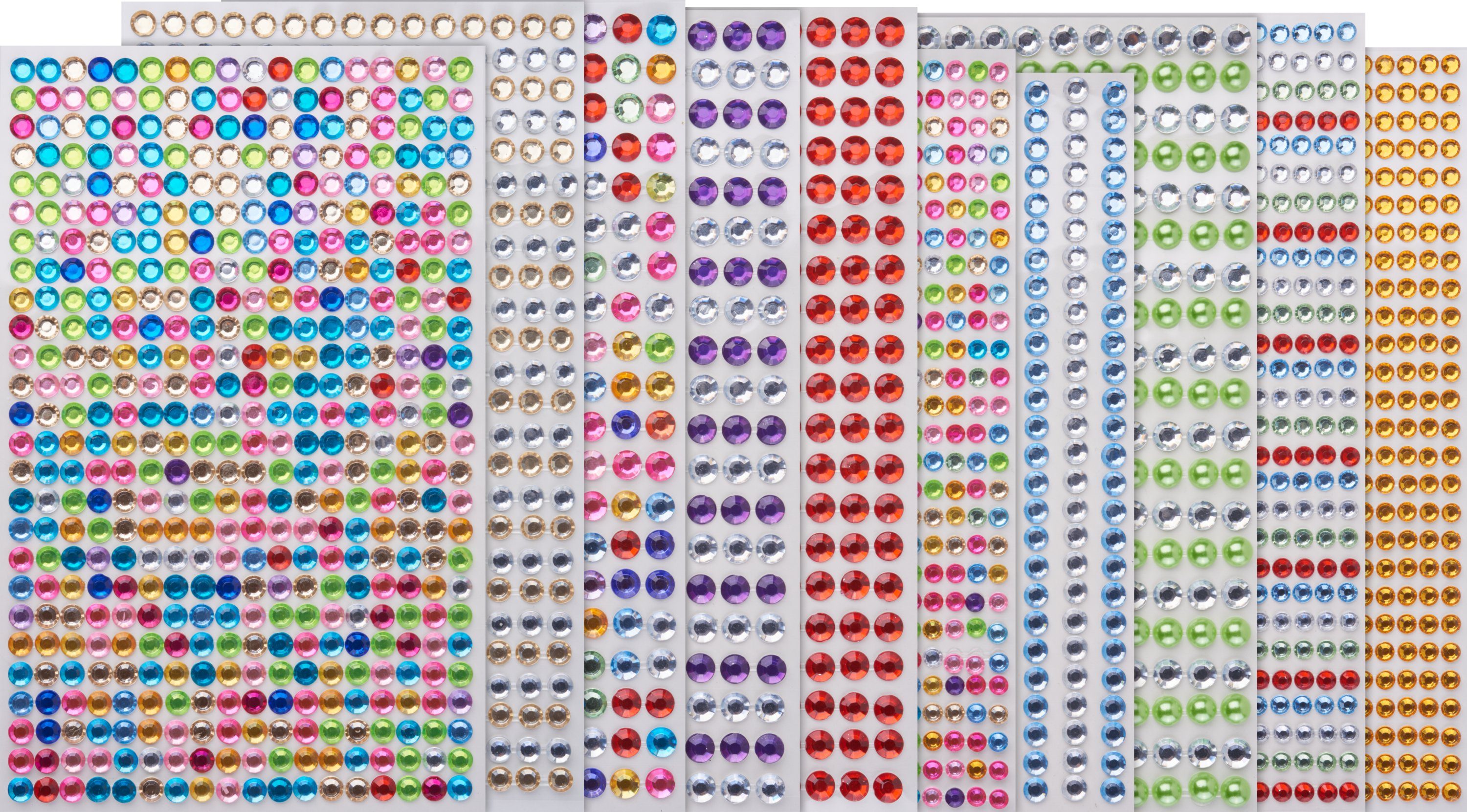 creativ company Schmuckset Strass-Stein-Sticker sortiert, Ø 4-6 mm, 10 Blatt