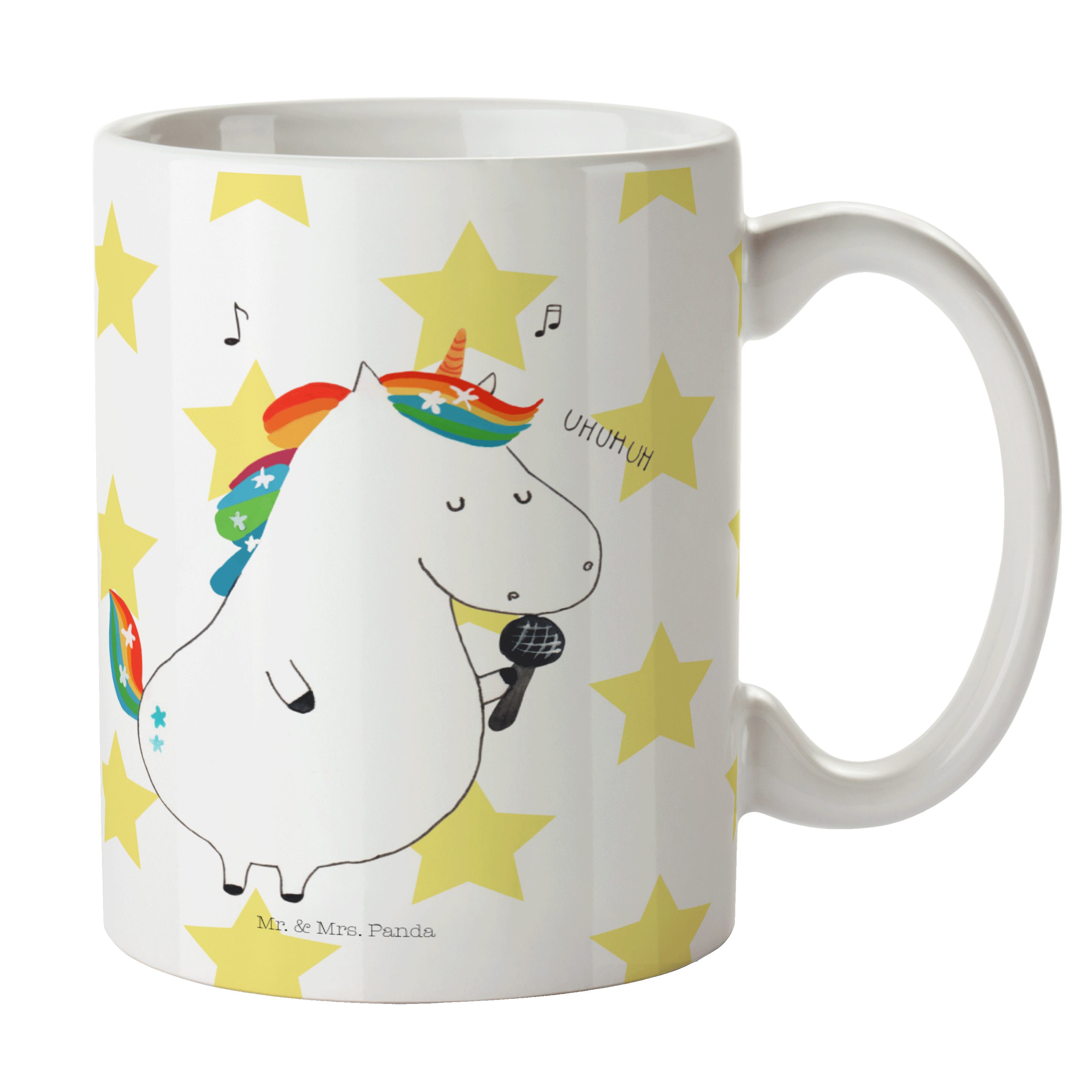 Geschenk, Teetasse, - Pegasus, Weiß Keramik Kaffeet, Panda Mr. Unicorn, Tasse & Einhorn - Sänger Mrs.