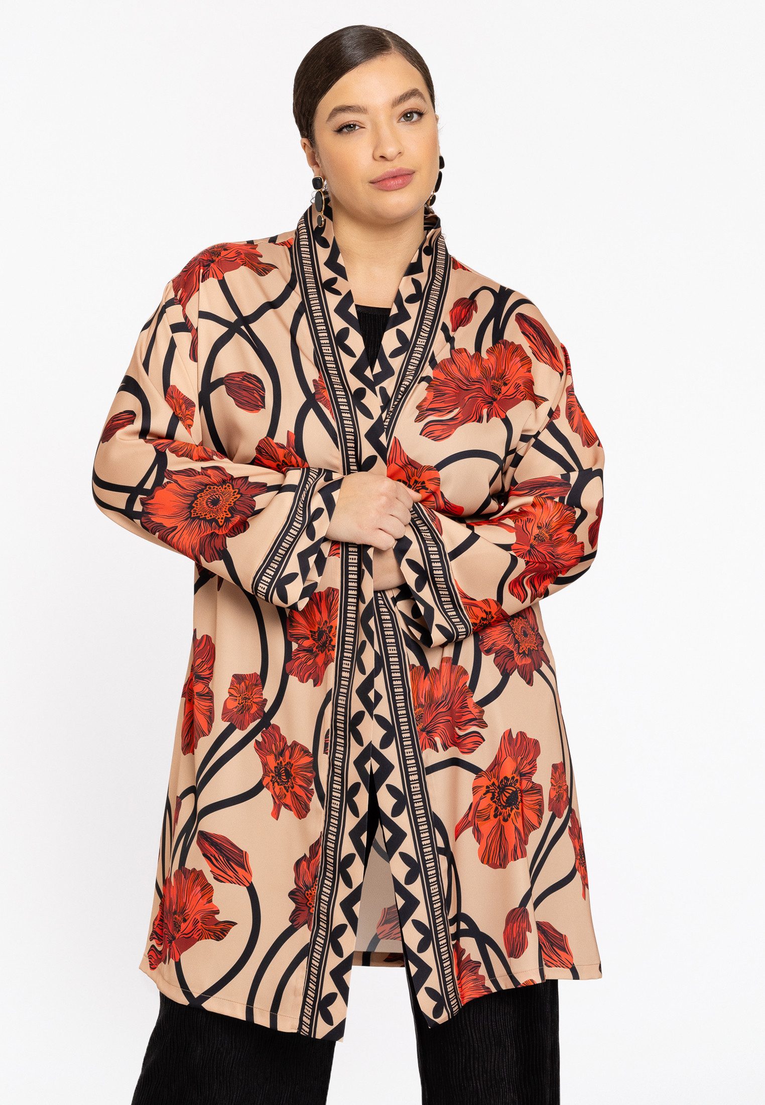 YOEK Cardigan Damen Strickjacke mit Druck