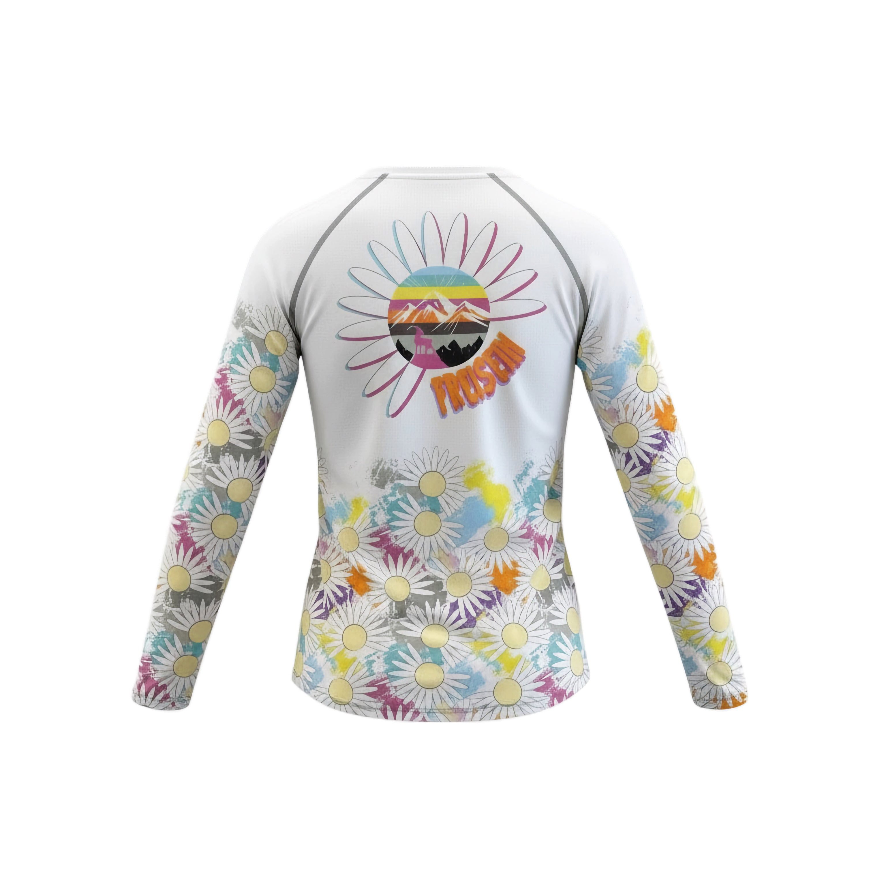 Freisein Project Funktionsshirt SommerTag Superleichtes Damen-Longsleeve mit farbigem Blütendruck