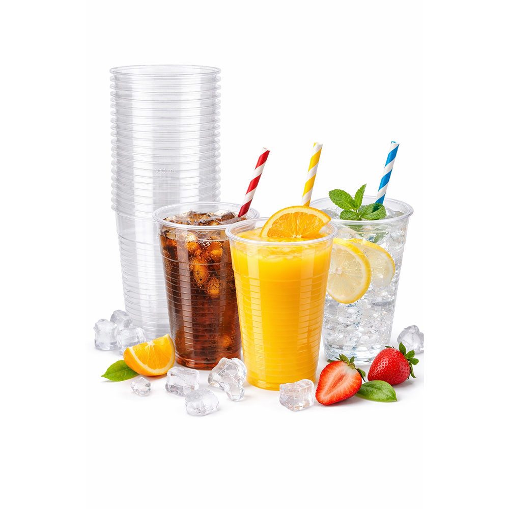 Lauroo Einwegbecher Trinkbecher transparent Plastikbechern Partybecher klar 200 ml, 200-tlg.