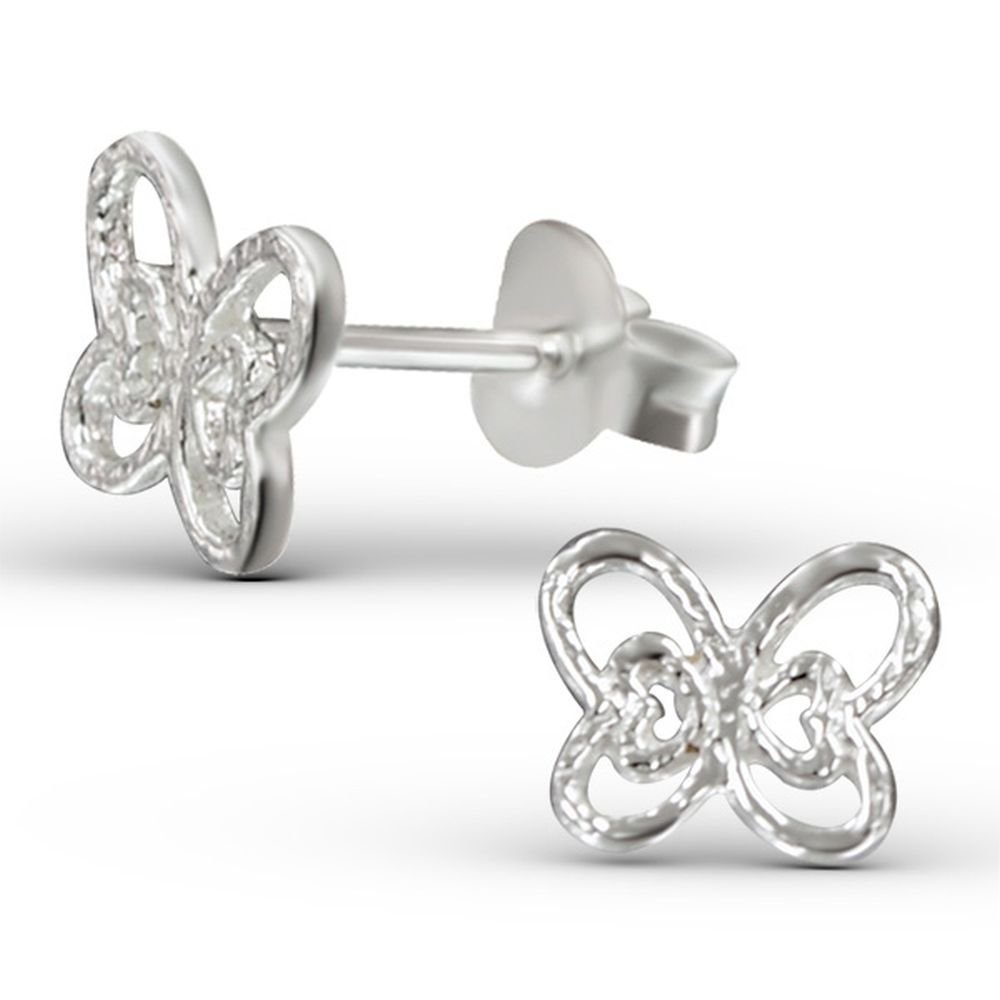 BUNGSA Ohrring-Set Ohrstecker Butterfly Silber Ohrringe Damen Paar Ohrschmuck Stück), (1 (2 2-tlg), aus 925