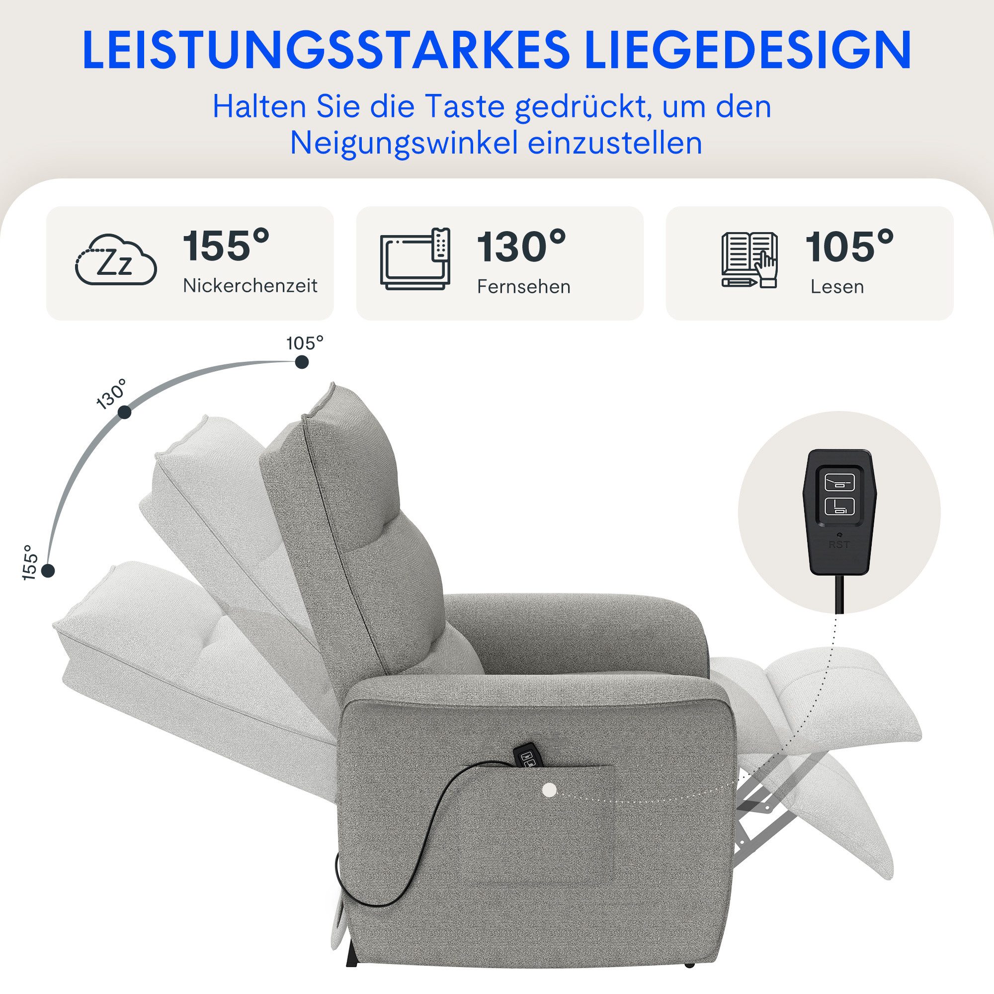 FLEXISPOT Sessel Elektrischer Relaxsessel – Ergonomischer Liegesessel mit R günstig online kaufen