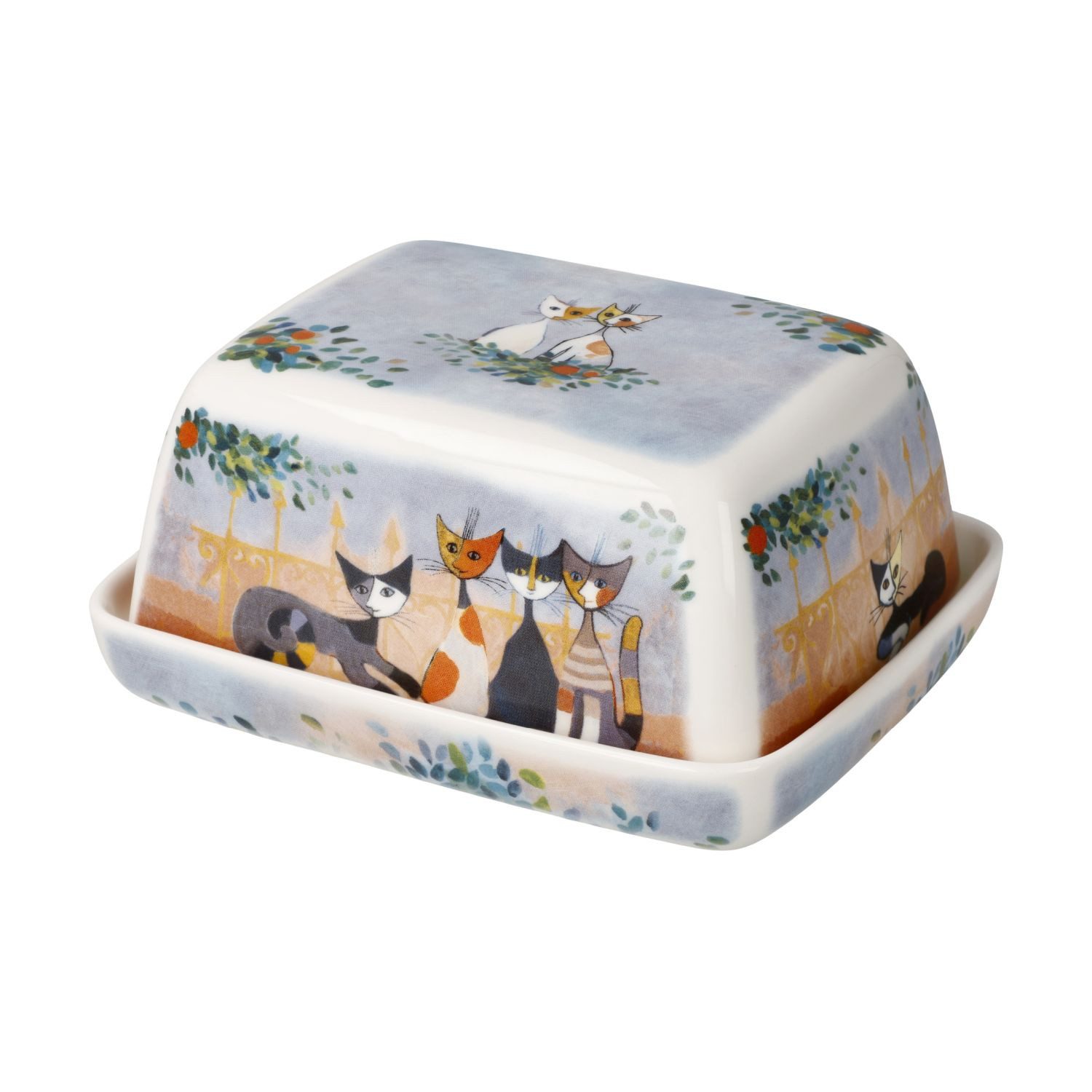 Goebel Butterdose Rosina Wachtmeister, Fine Bone China, in Geschenkbox, Bunt, Tempi felici, H: 6cm