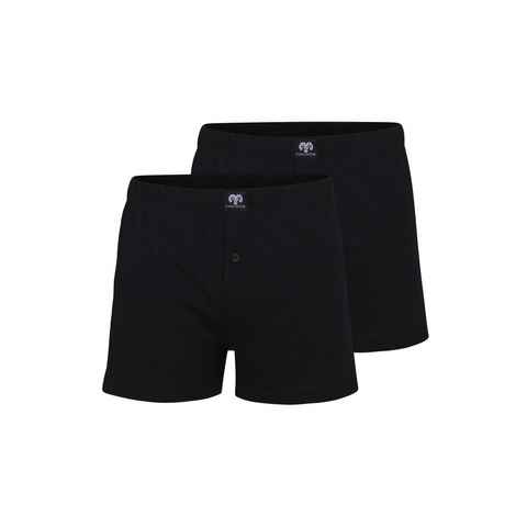 CECEBA Boxershorts CECEBA Herren Boxershort schwarz uni 2er Pack (2-St)