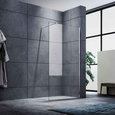 SONNI Walk-in-Dusche »Duschkabine Duschabtrennung Duschwand mit Haltestange«, 8mm Einscheibensicherheitsglas mit Nano Beschichtung, mit Verstellbereich, Höhe 200cm