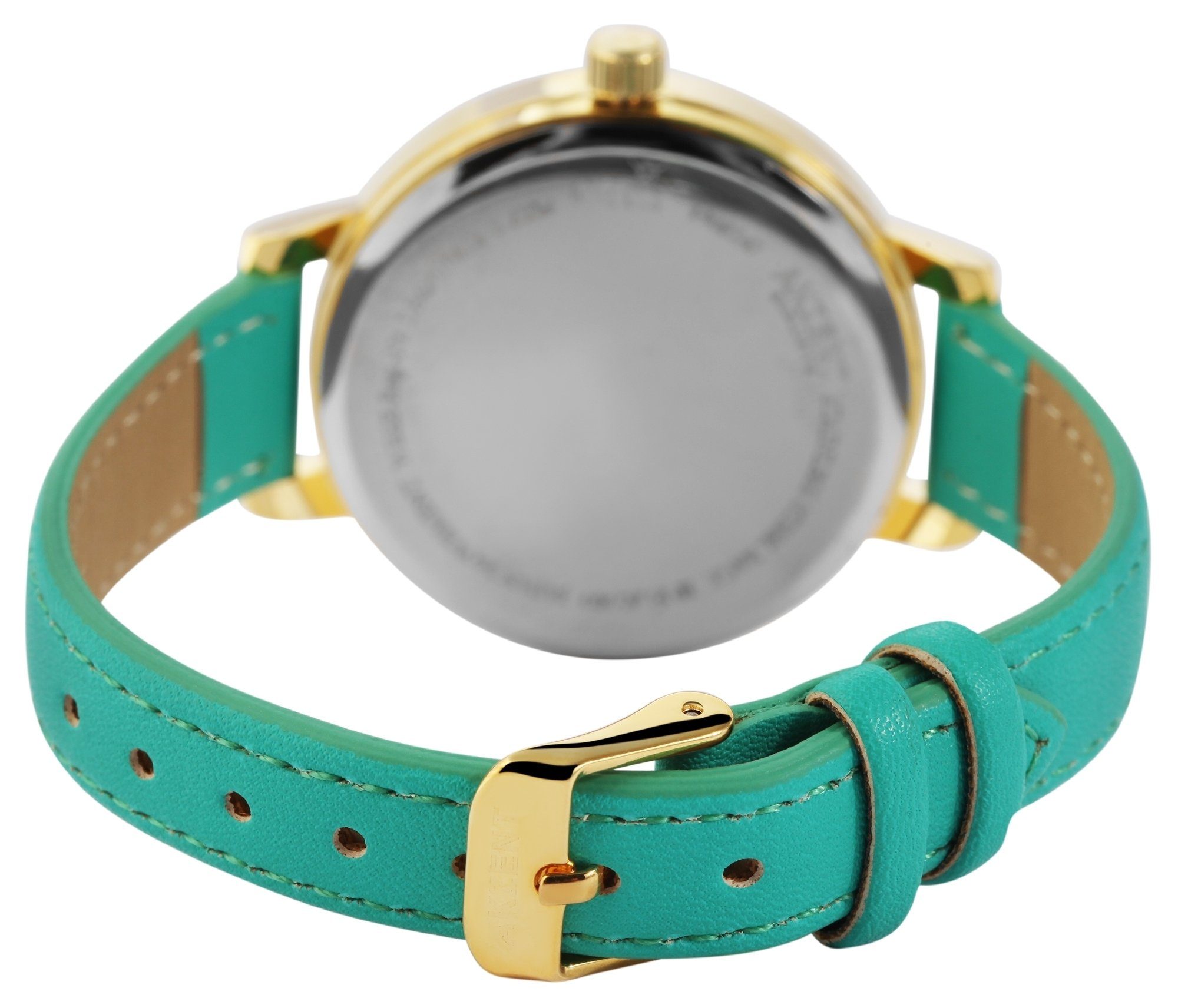 AKZENT Quarzuhr Louaya Damen Armbanduhr goldfarbig1 mit Lederimitationsband