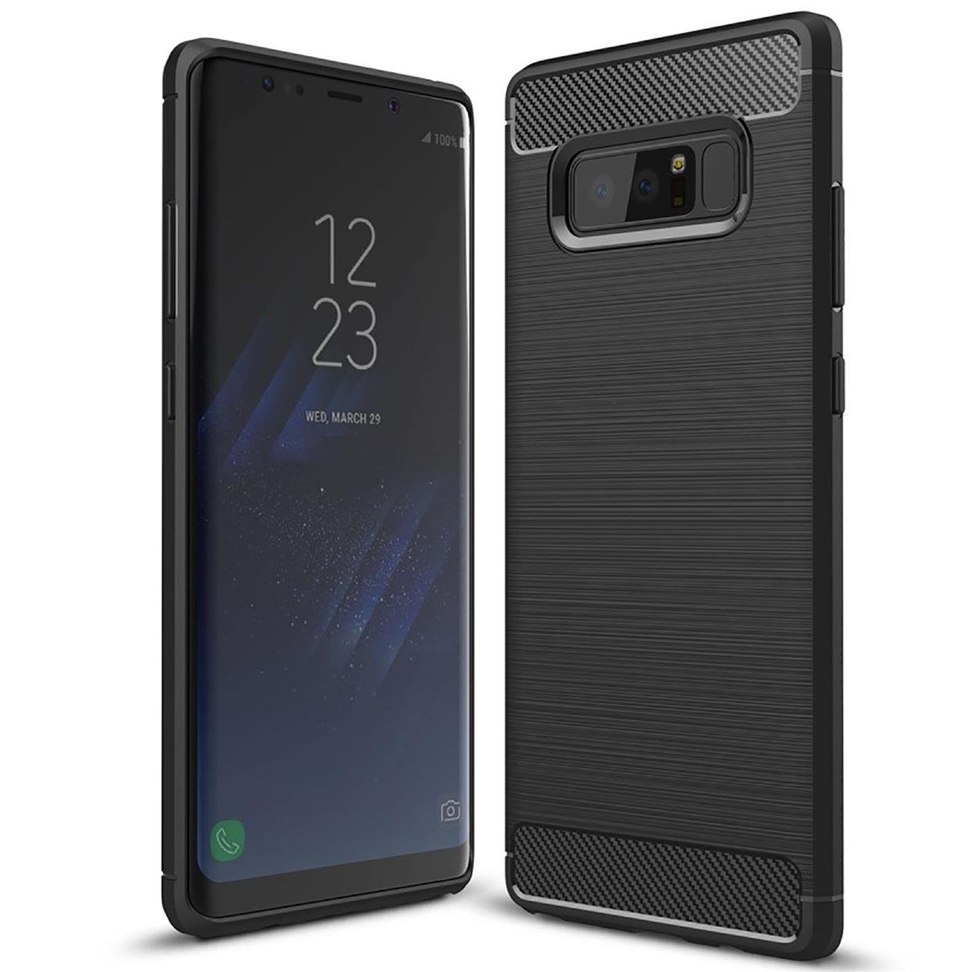 CoolGadget Handyhülle Carbon Handy Hülle für Samsung Galaxy Note 8 6,3 Zoll, robuste Telefonhülle Case Schutzhülle für Samsung Note 8 Hülle