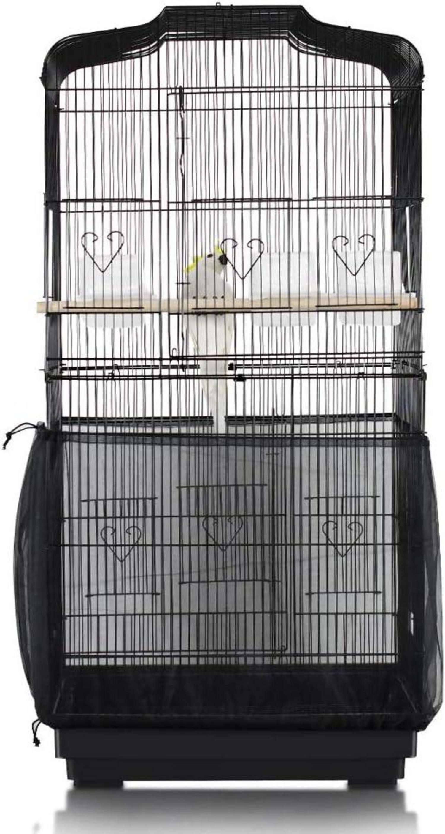 Vogelkäfig Vogelkäfig Netz Abdeckung Verstellbarer Samenfänger für Papageien