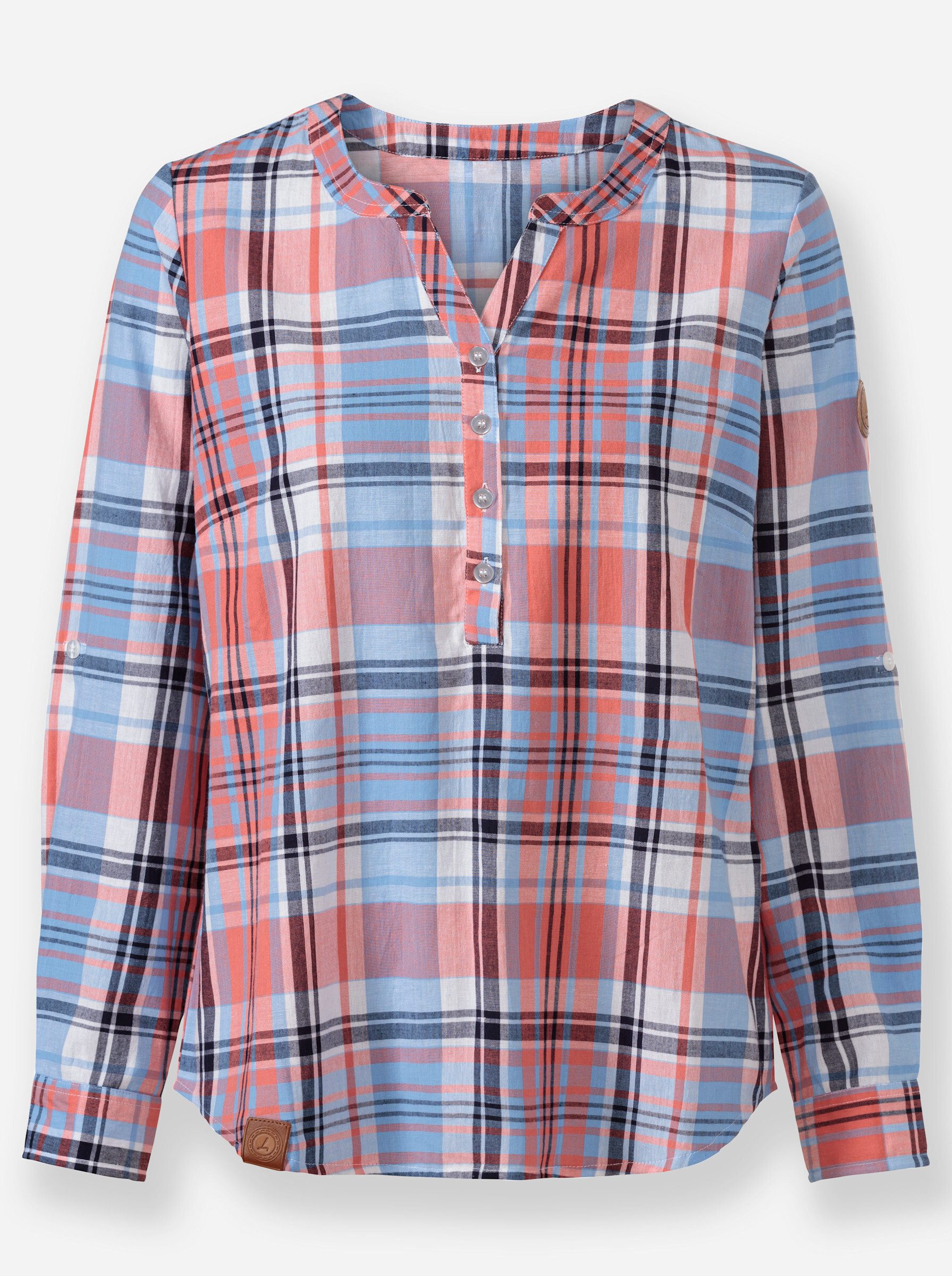 Klassische Bluse Karo-Bluse Langarm
