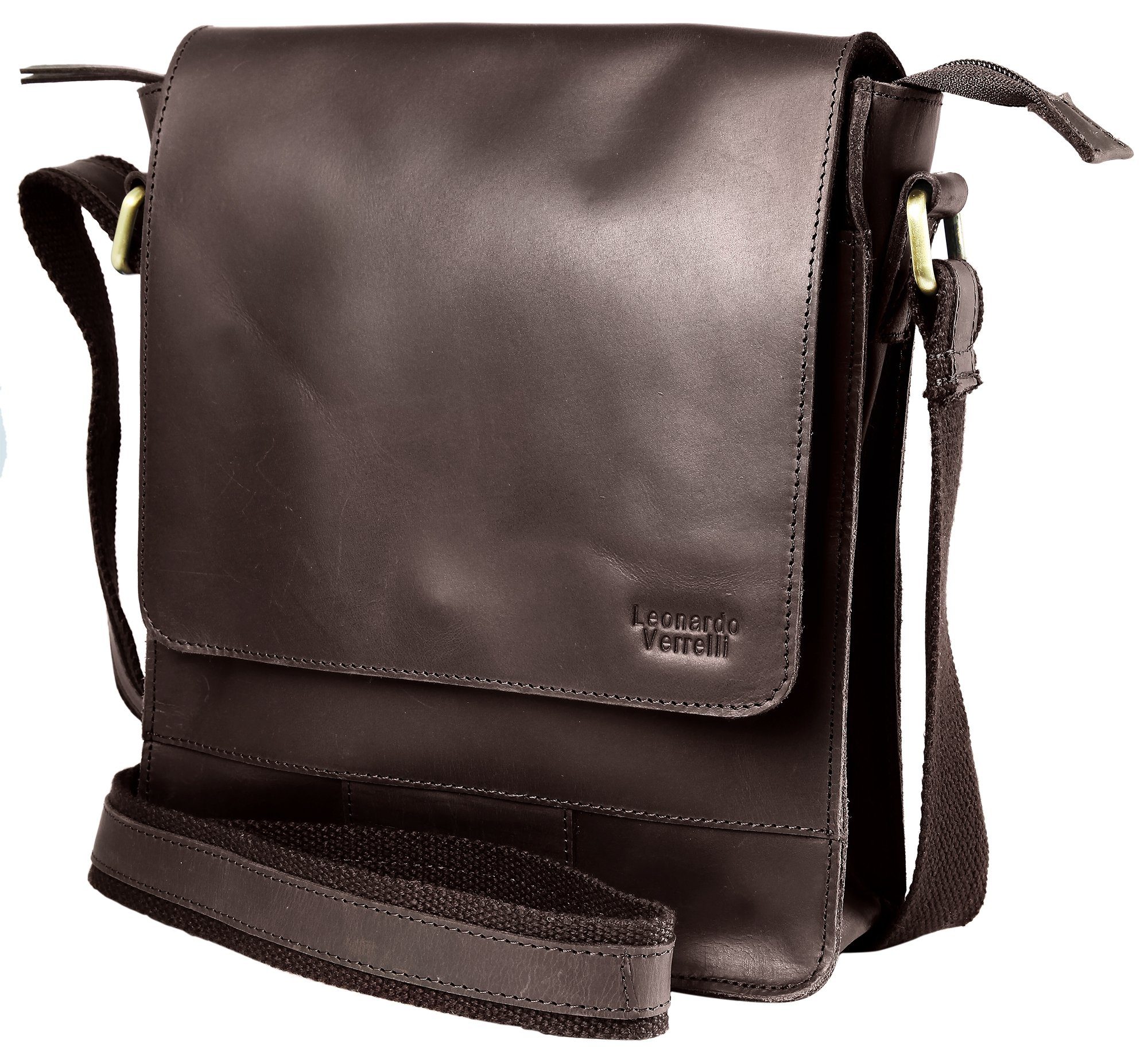 Leonardo Verrelli Umhängetasche Sirin Unisextasche aus Echtleder Ledertasche