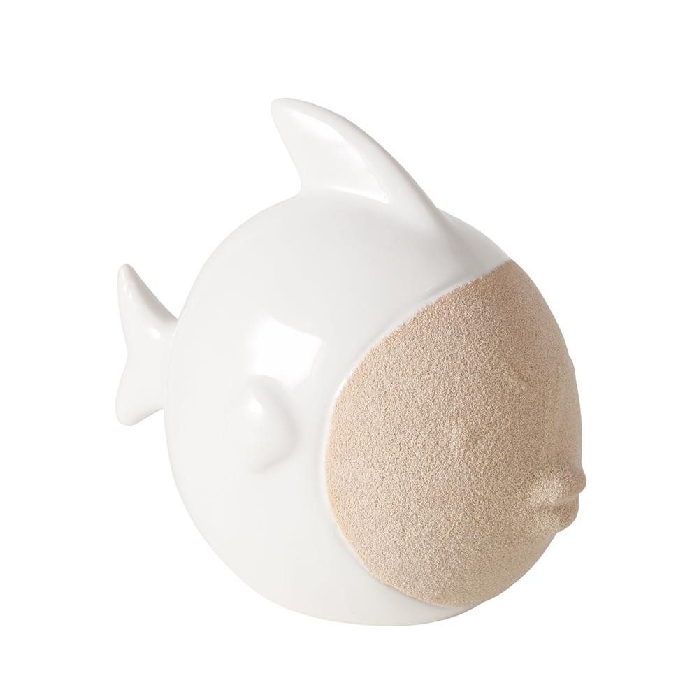 BOLTZE Dekofigur Shelby, Porzellan Fisch Beige Weiß Dekofigur 13 cm