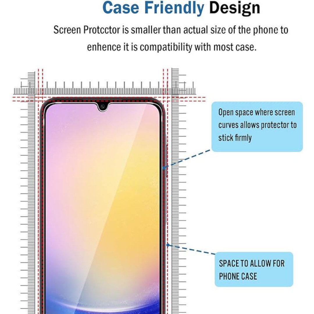 SmartUP Displayschutzglas 2X Schutzglas für Samsung Galaxy A25 5G Panzerfolie Display Full 9H für Für Samsung Galaxy A25 5G, kompletter Displayschutz – Bild 3 von 5