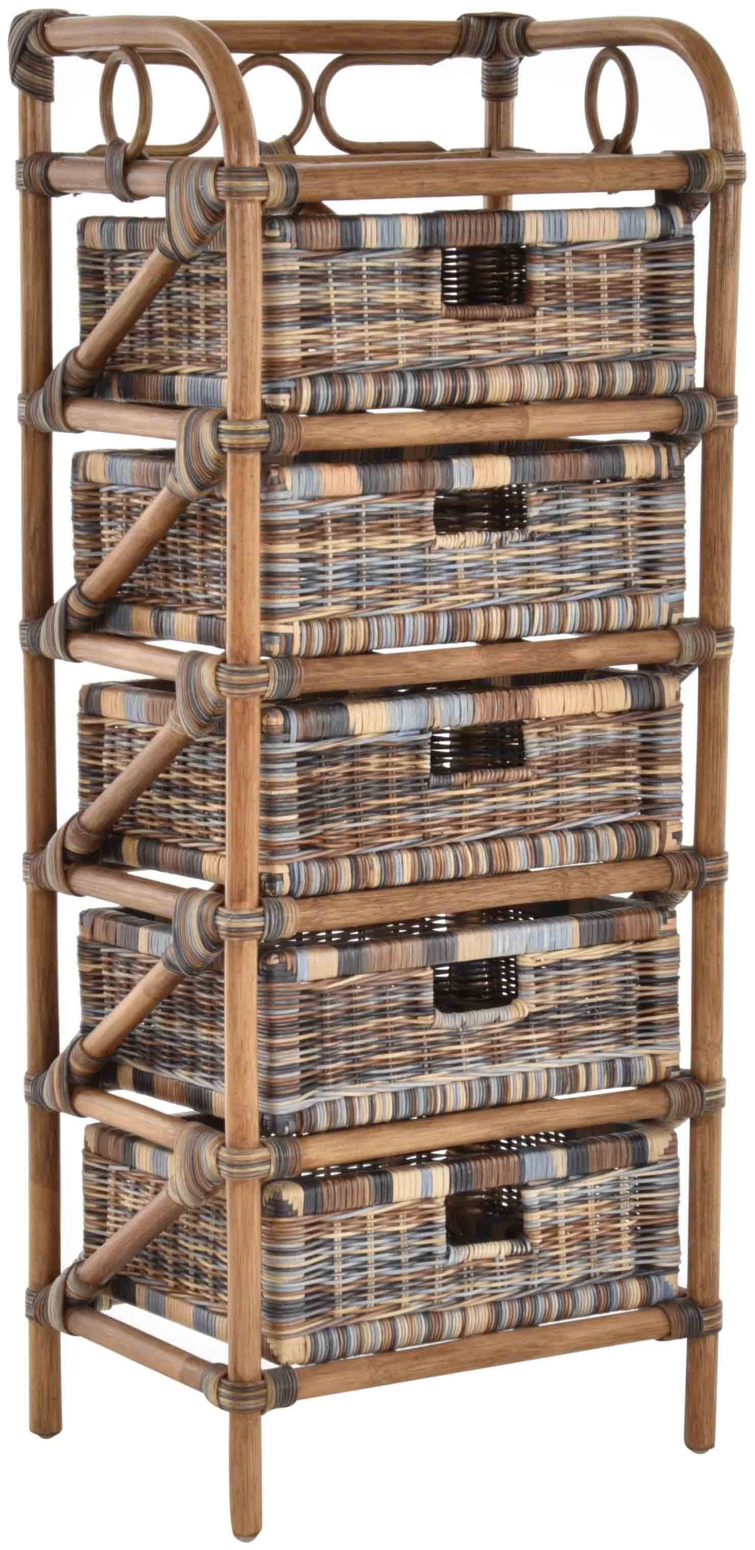 Krines Home Badregal Rattan Standregal Kommode günstig online kaufen