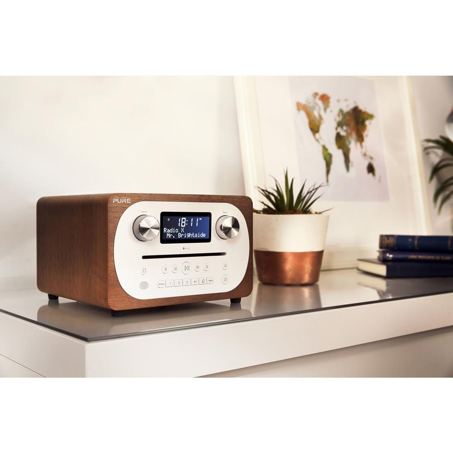 Pure Evoke C-D4 (Digitalradio) Internetradio EU/UK Digitalradio Walnut UKW CD Bluetooth DAB+ (DAB)