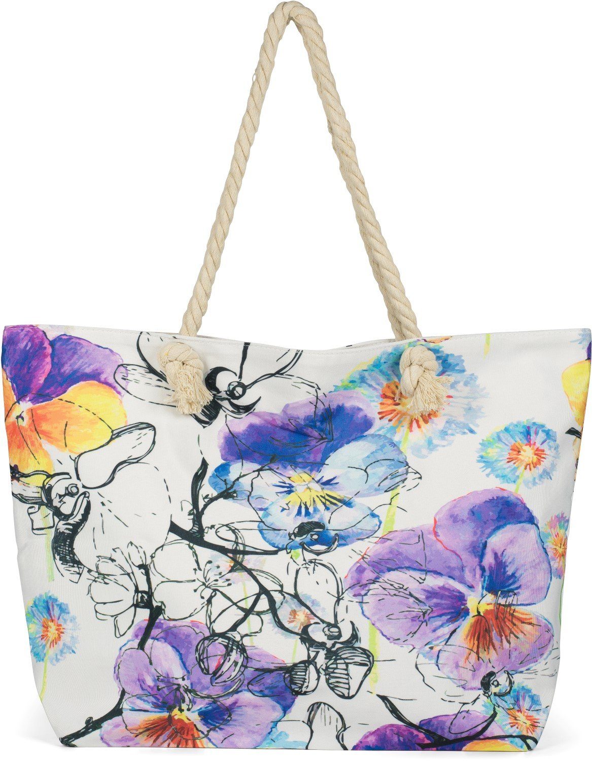 Strandtasche Strandtasche Veilchen Muster
