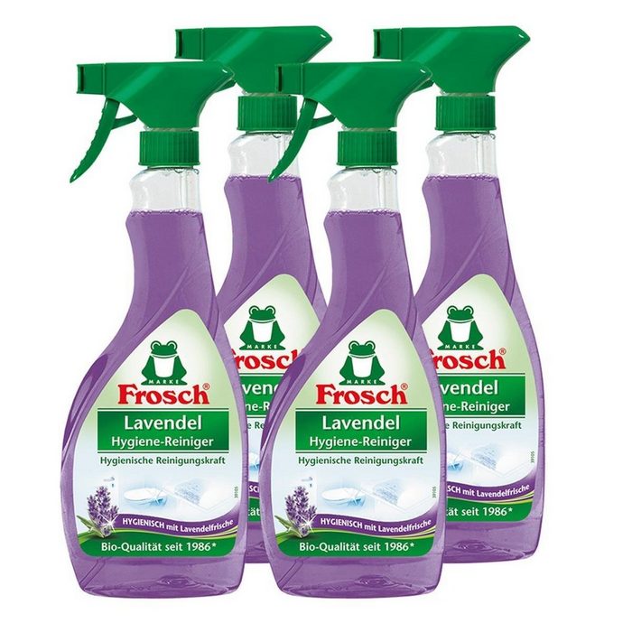 FROSCH 4x Frosch Lavendel Hygiene-Reiniger 500 ml Sprühflasche Spezialwaschmittel