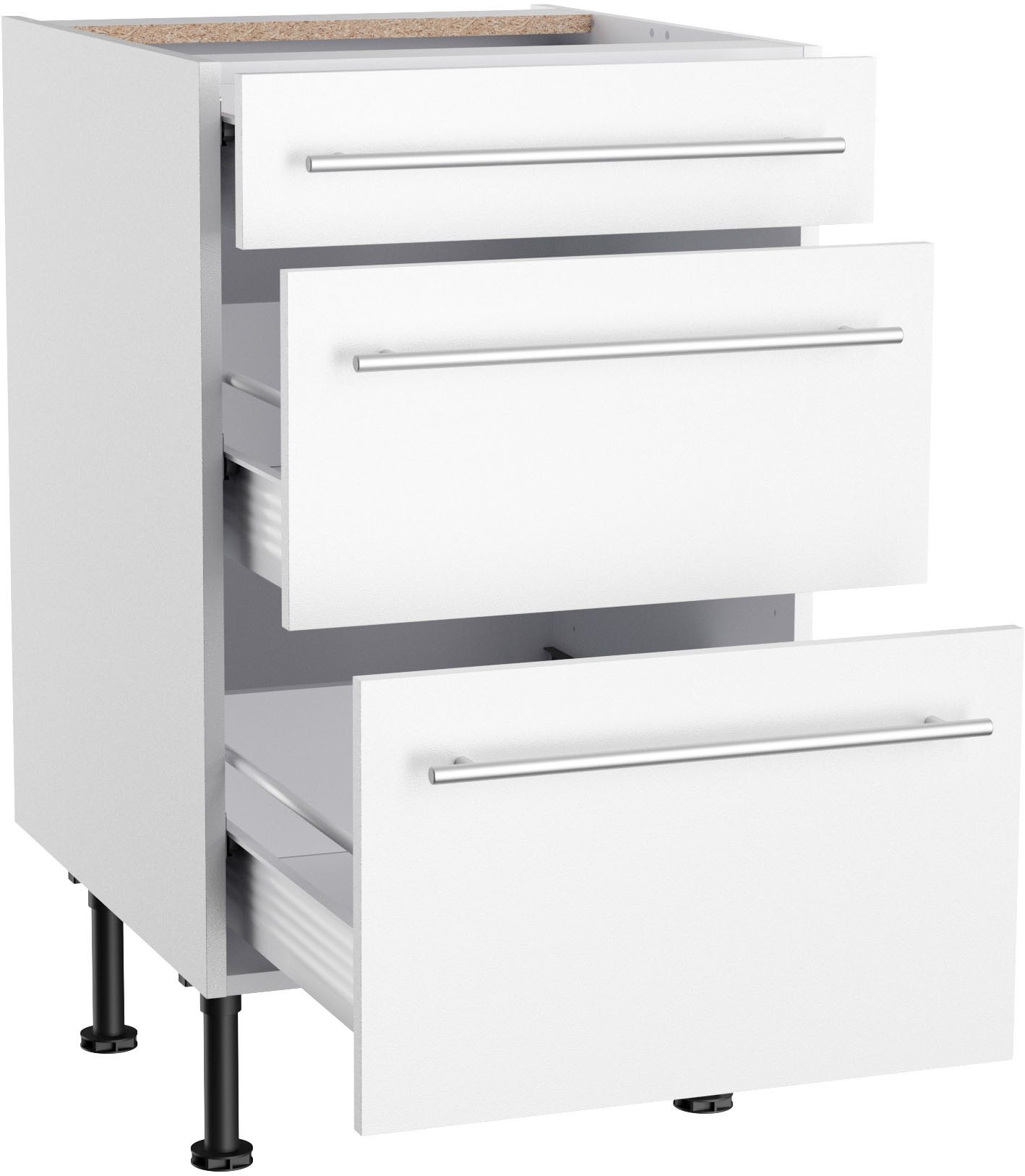 KOCHSTATION Unterschrank KS-Bern2 Breite 50 cm, 1 Schubkasten, 2 Auszüge