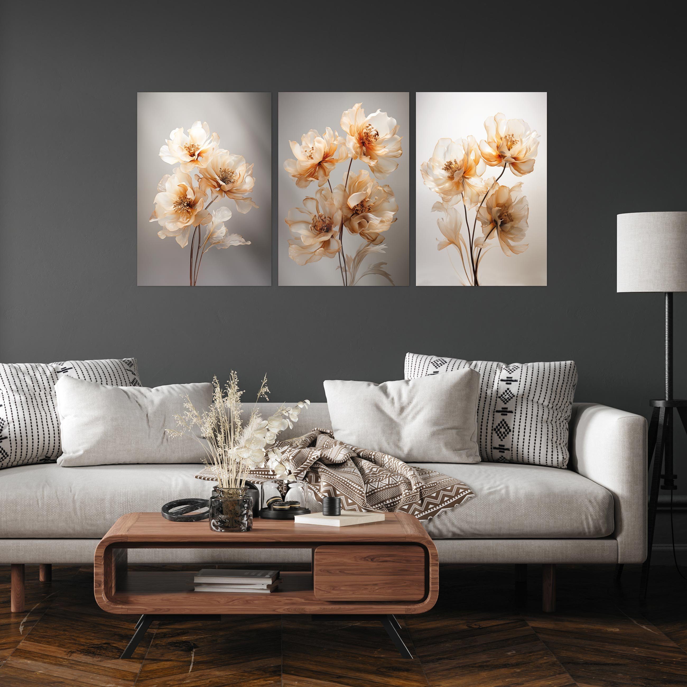 Wallarena Poster SET Blumen Abstrakt Wohnzimmer günstig online kaufen