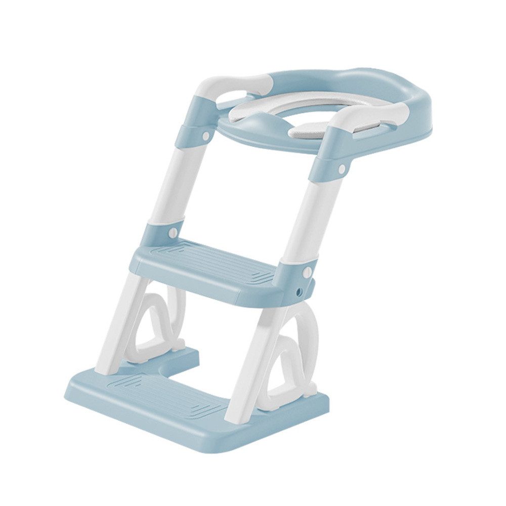 JEOBEST Toilettentrainer Toilettensitz Kinder mit Treppe, Faltbarer Kinder Toiletten Trainer, (Toilettensitz 2 in 1, Tritthocker, Rutschfestes)mit Gepolstertem Sitz