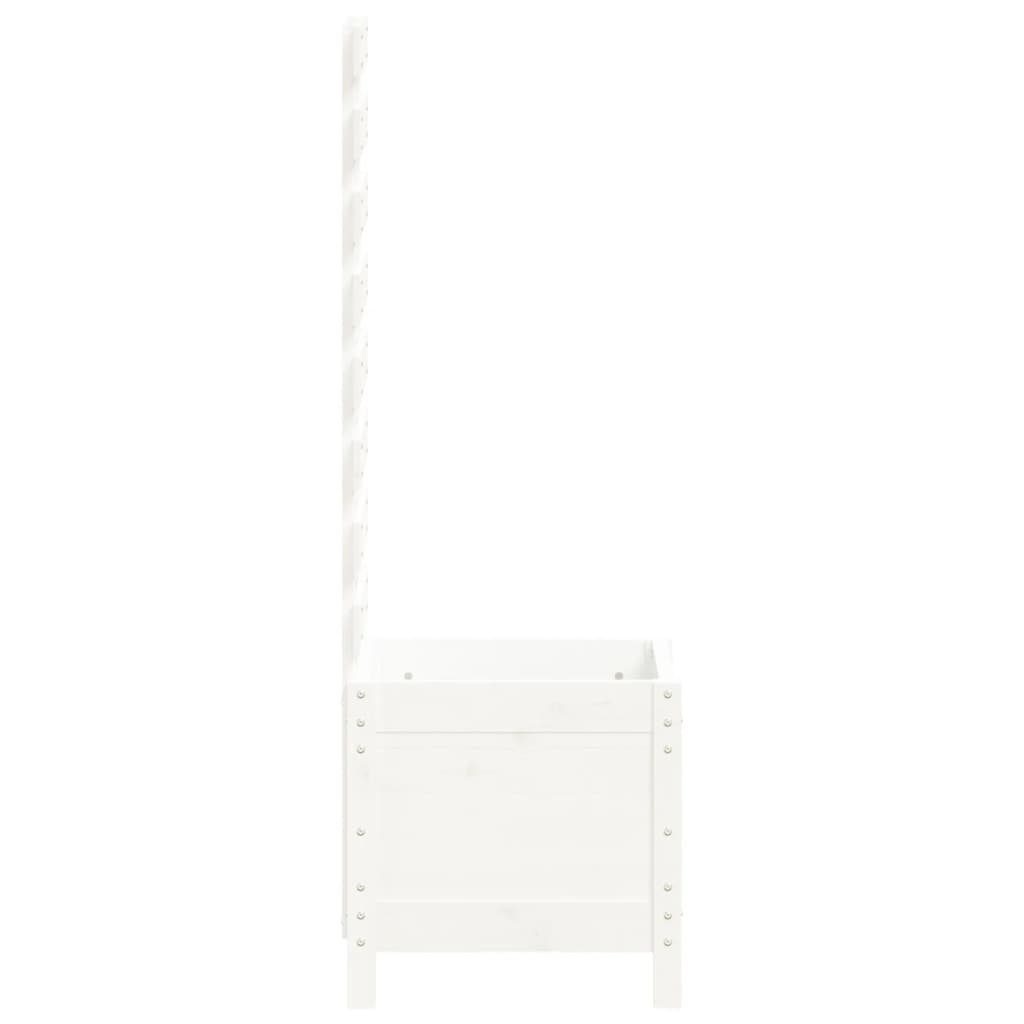 Weiß Pflanzkübel cm Kiefer Kiefer Massivholz (1 Rankhilfe Blumentopf Weiße vidaXL St) mit 39x39,5x114