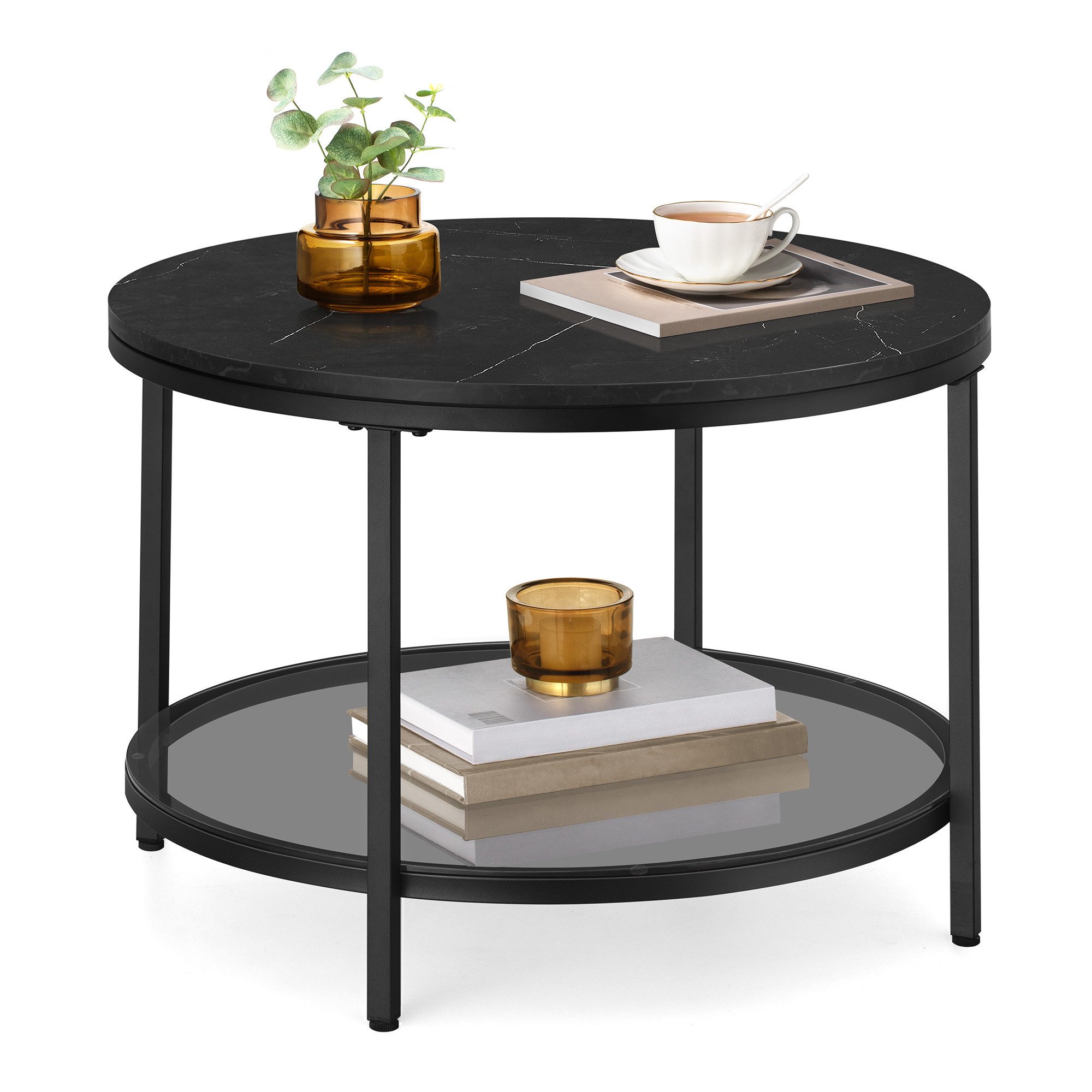 VASAGLE Couchtisch, Beistelltisch, Ø 65/80 x günstig online kaufen