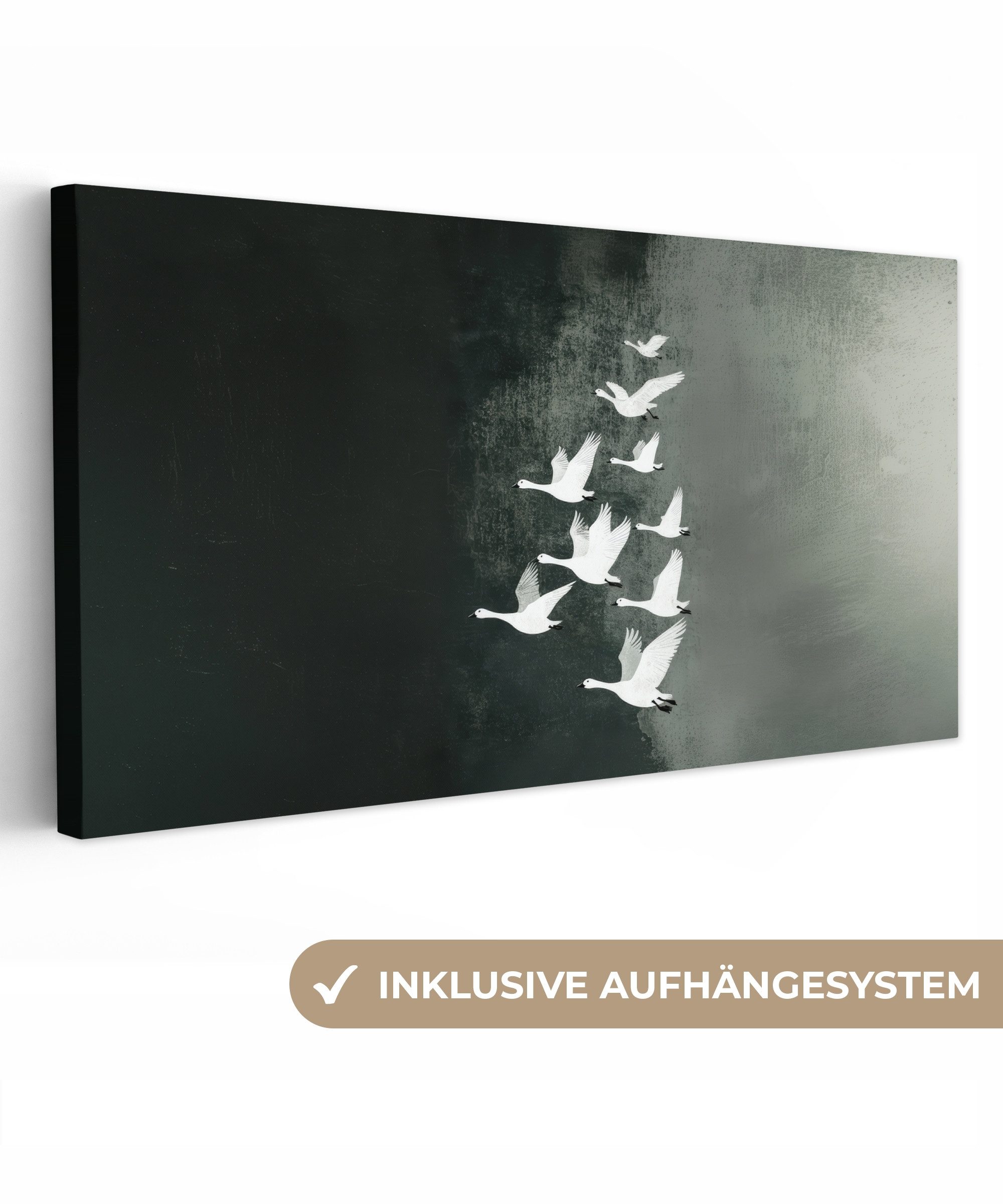 OneMillionCanvasses® Leinwandbild Panorama Vogel - Japandi günstig online kaufen