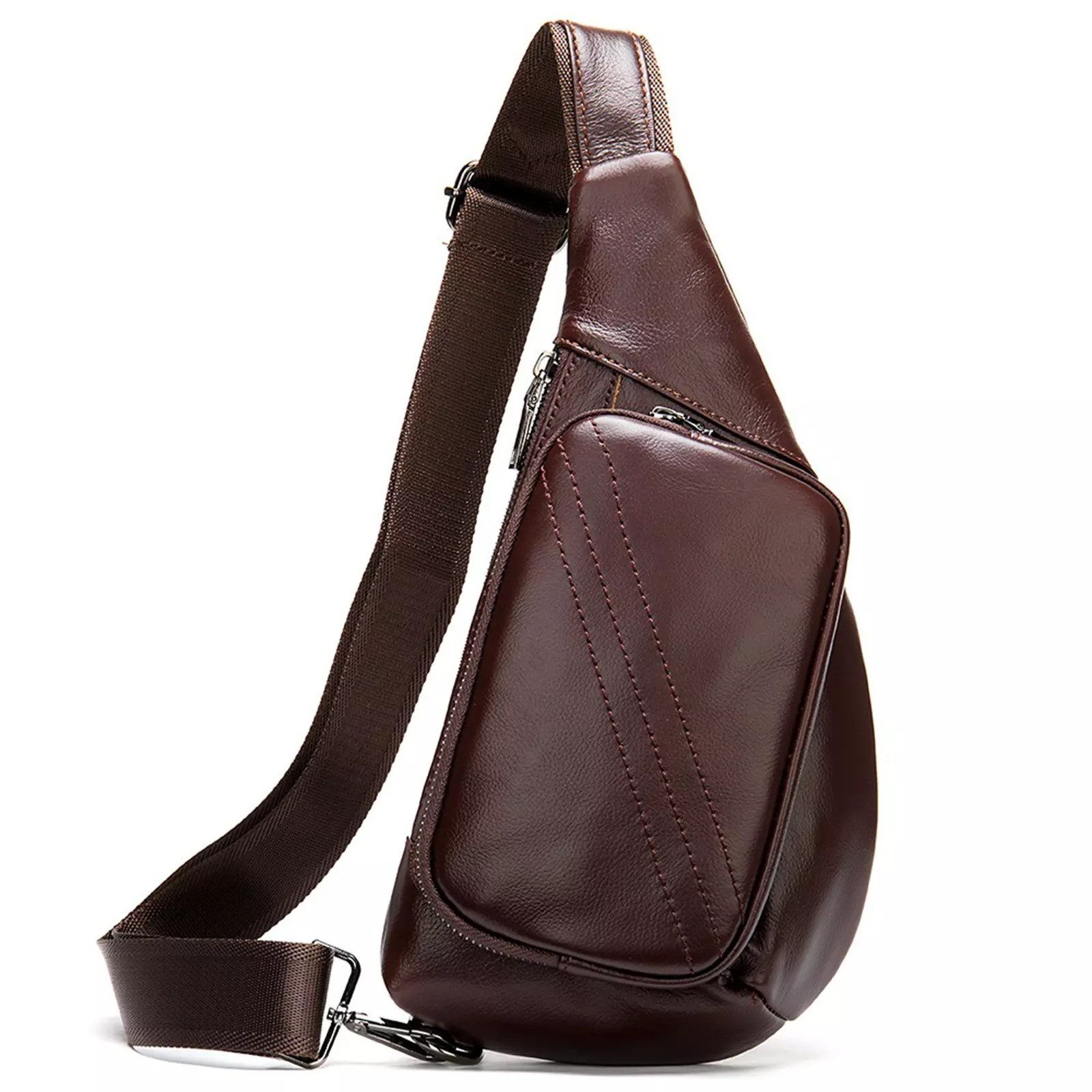 YUBRO-STUDIO Messenger Bag Herren Leder Brusttasche günstig online kaufen