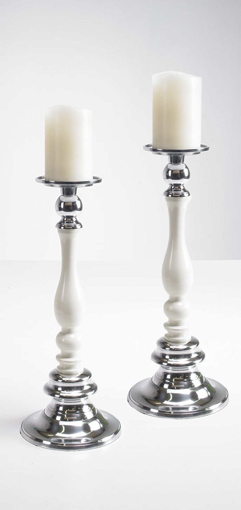 ARTRA Tischkerzenhalter (2 St), Kerzenständer cremeweiß S 2er SET  Kerzenhalter Kerzenleuchter Bodenkerzenständer Kerzenleuchter Tischdeko  Gastgeschenke | Kerzenständer