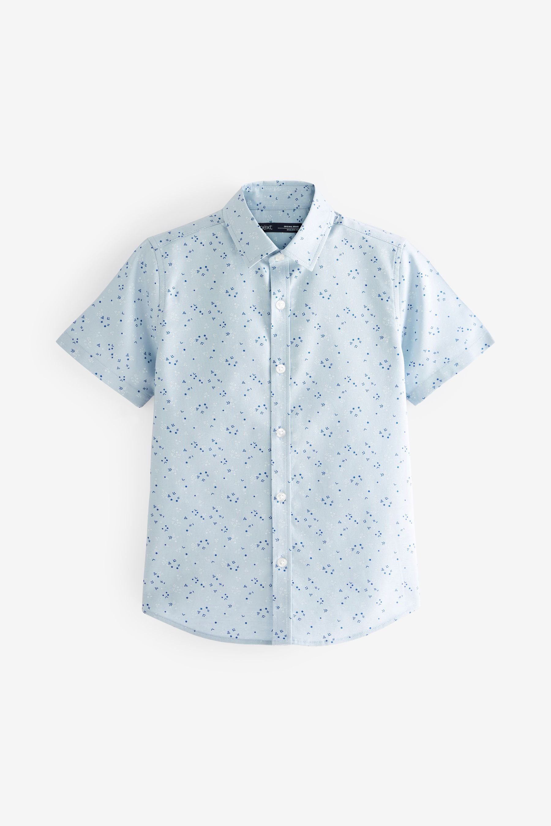 mit (1-tlg) Oxford-Hemd Blue Next Print Kurzarmhemd