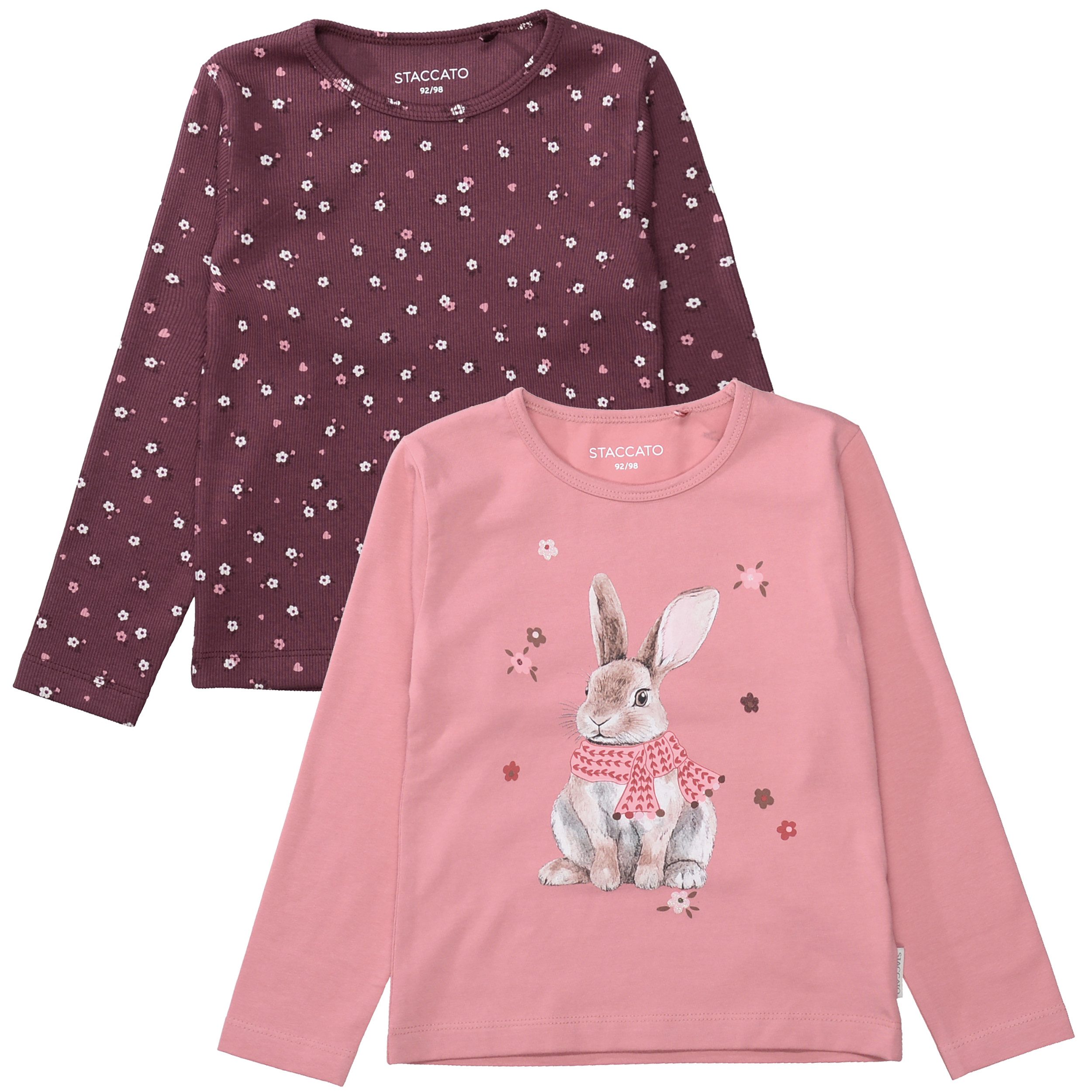 STACCATO Langarmshirt (2-tlg) 2er Pack / Hasen-Motiv / für Girls