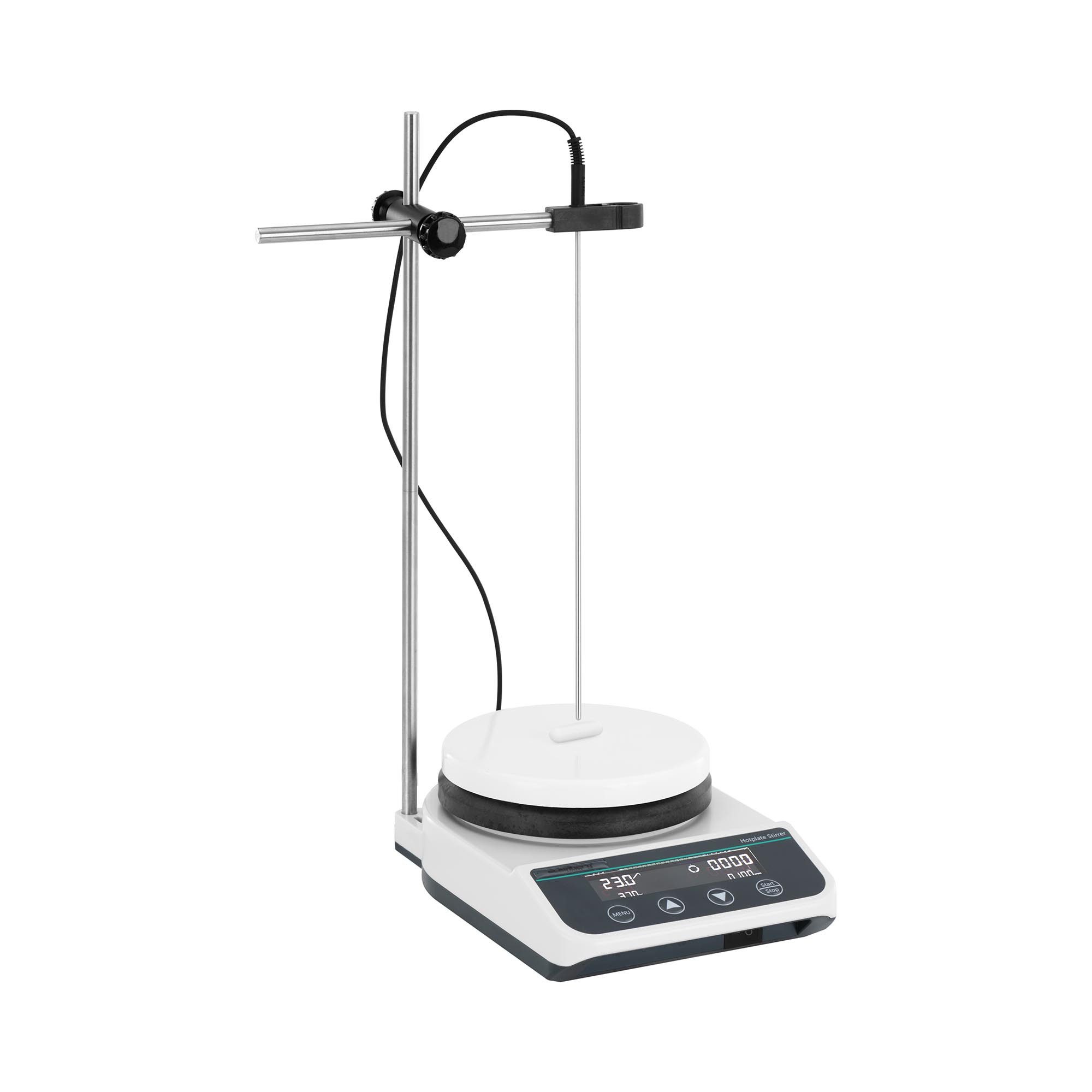 Steinberg Systems Rührquirl Magnetrührer mit Heizplatte Ø 135 mm 2 l Laborrührer 50 - 1500 U/min, L: 24 cm