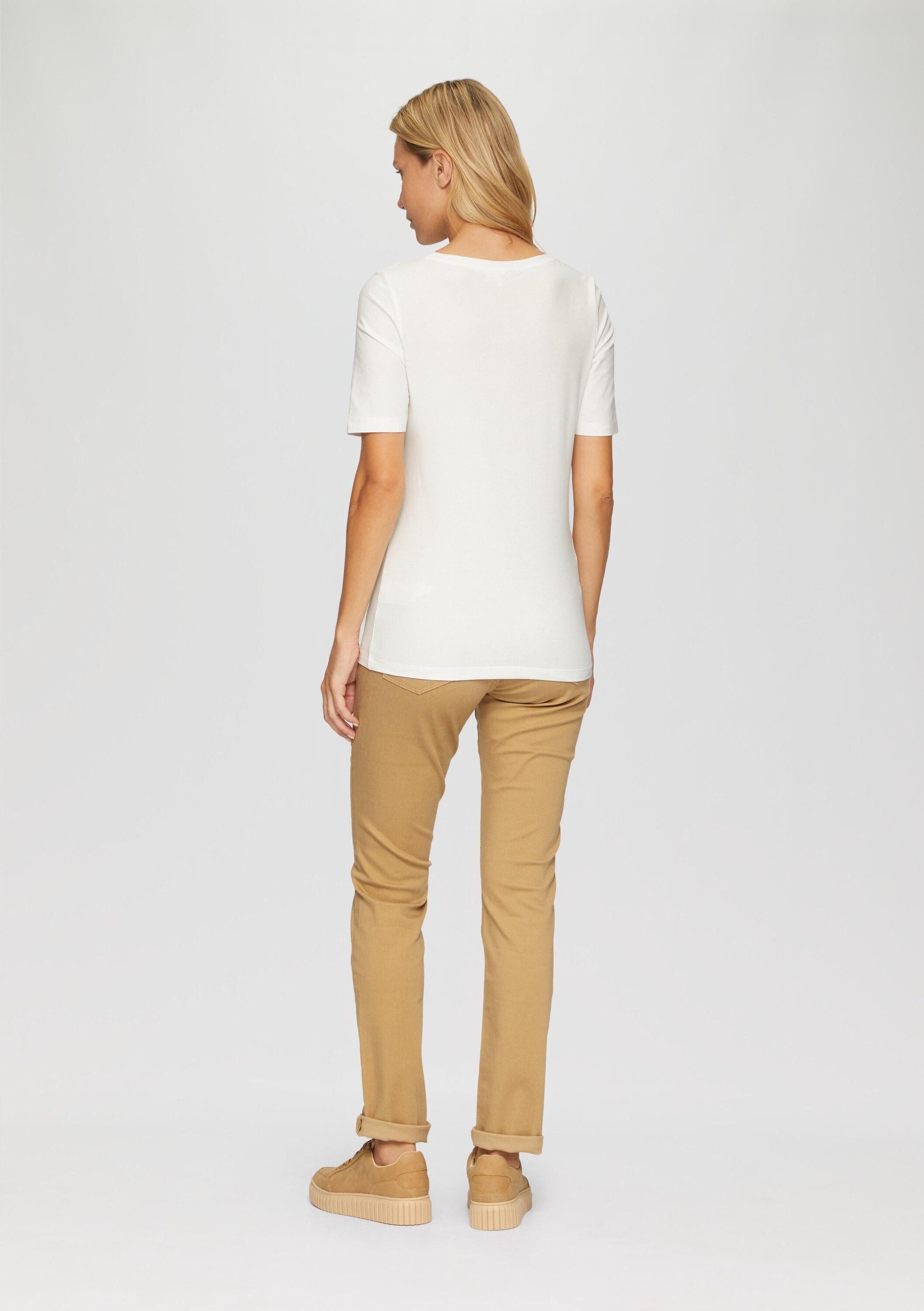 s.Oliver Kurzarmshirt T-Shirt T-Shirt mit Frontprint im Slim Fit