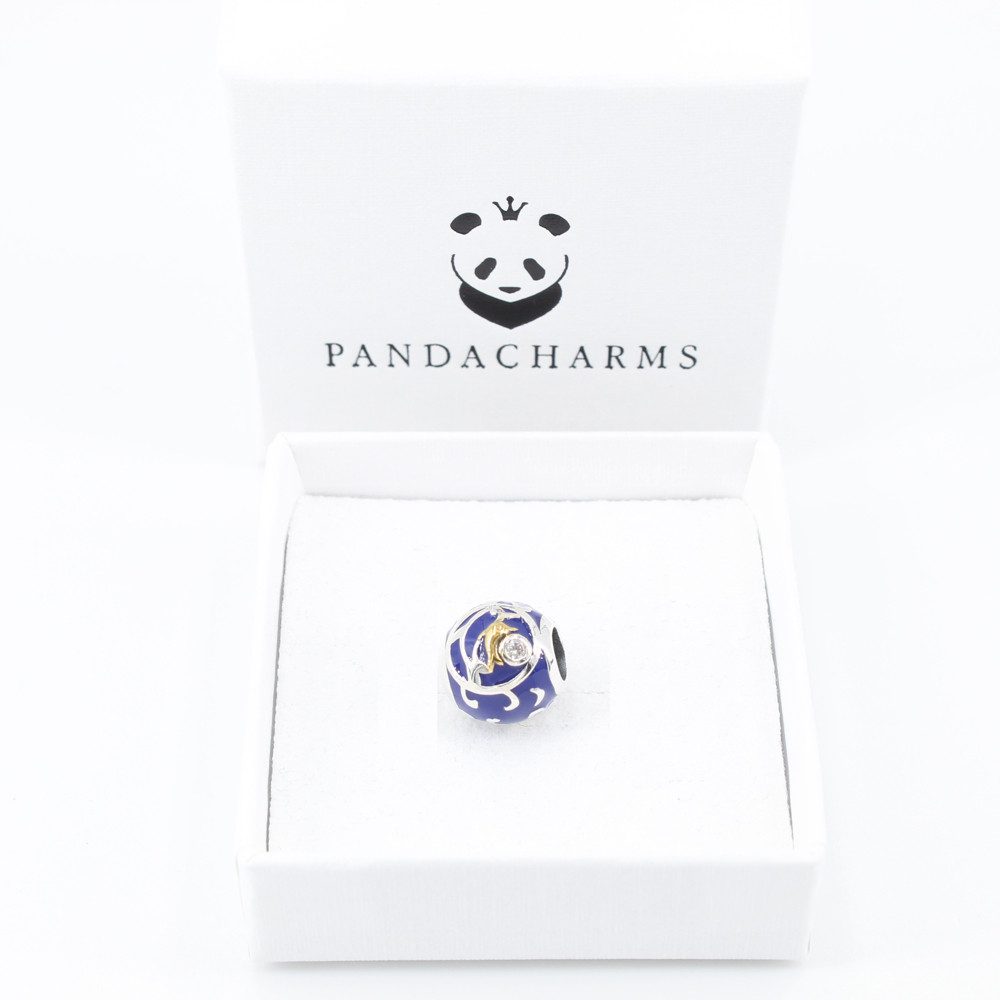 PANDACHARMS Bead Goldene Delfine im Ozean Charm für Charm Armband, 925 Silb günstig online kaufen