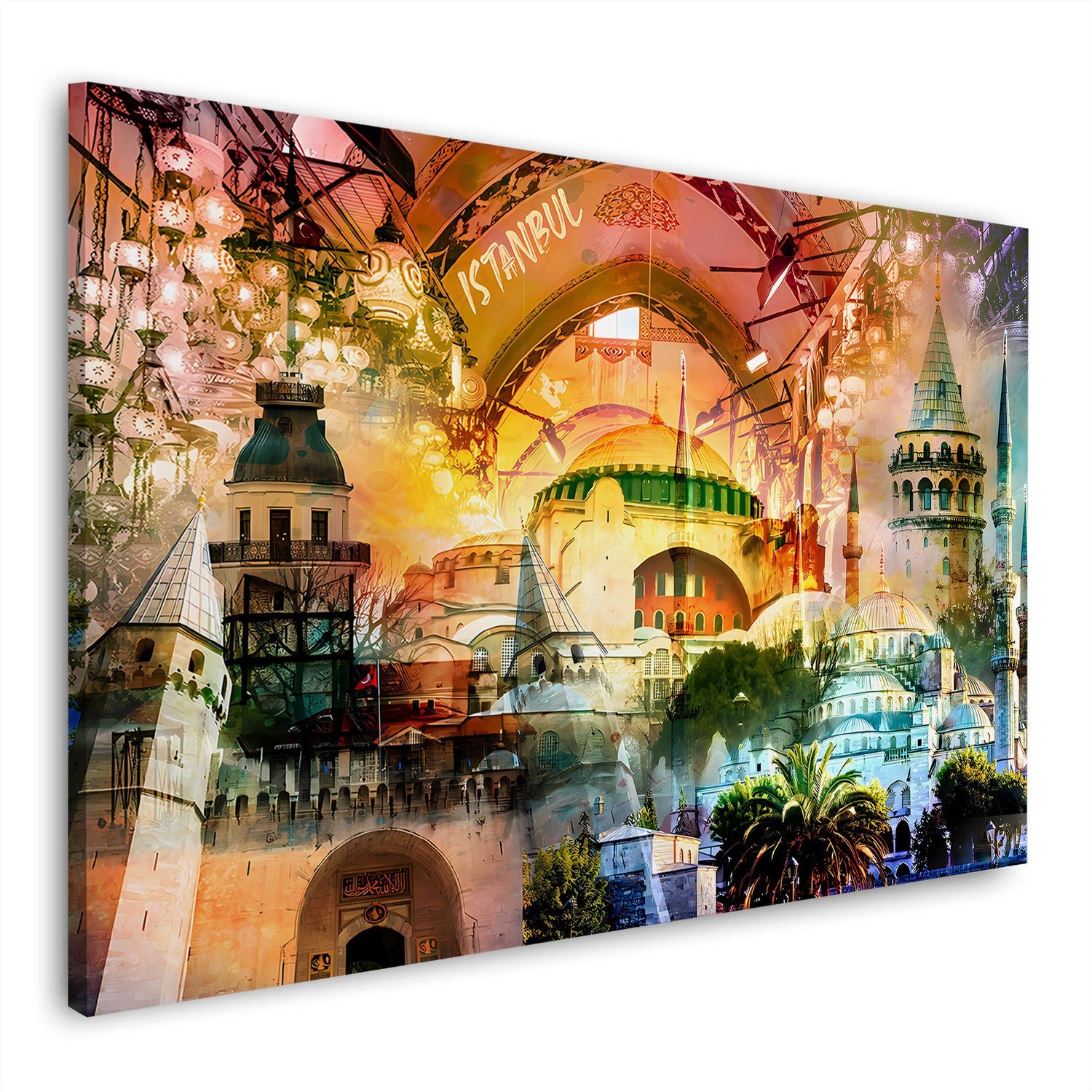 Artedinoi Leinwandbild Istanbul Architektur Wahrzeichen Pop Art Wandbild Leinwandbild Kunstdr, Istanbuls Wahrzeichen