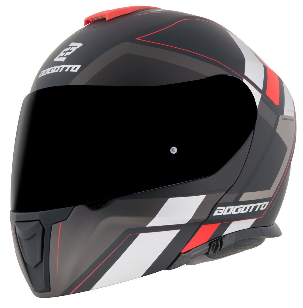 Bogotto Motorradhelm FF403 Murata Klapphelm, integriertes Sonnenvisier