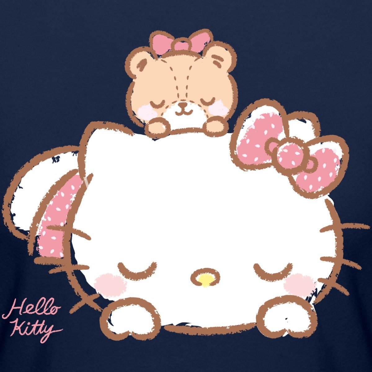 T-Shirt Hello Kitty Mit Teddy Auf Dem Rücken Crop Top