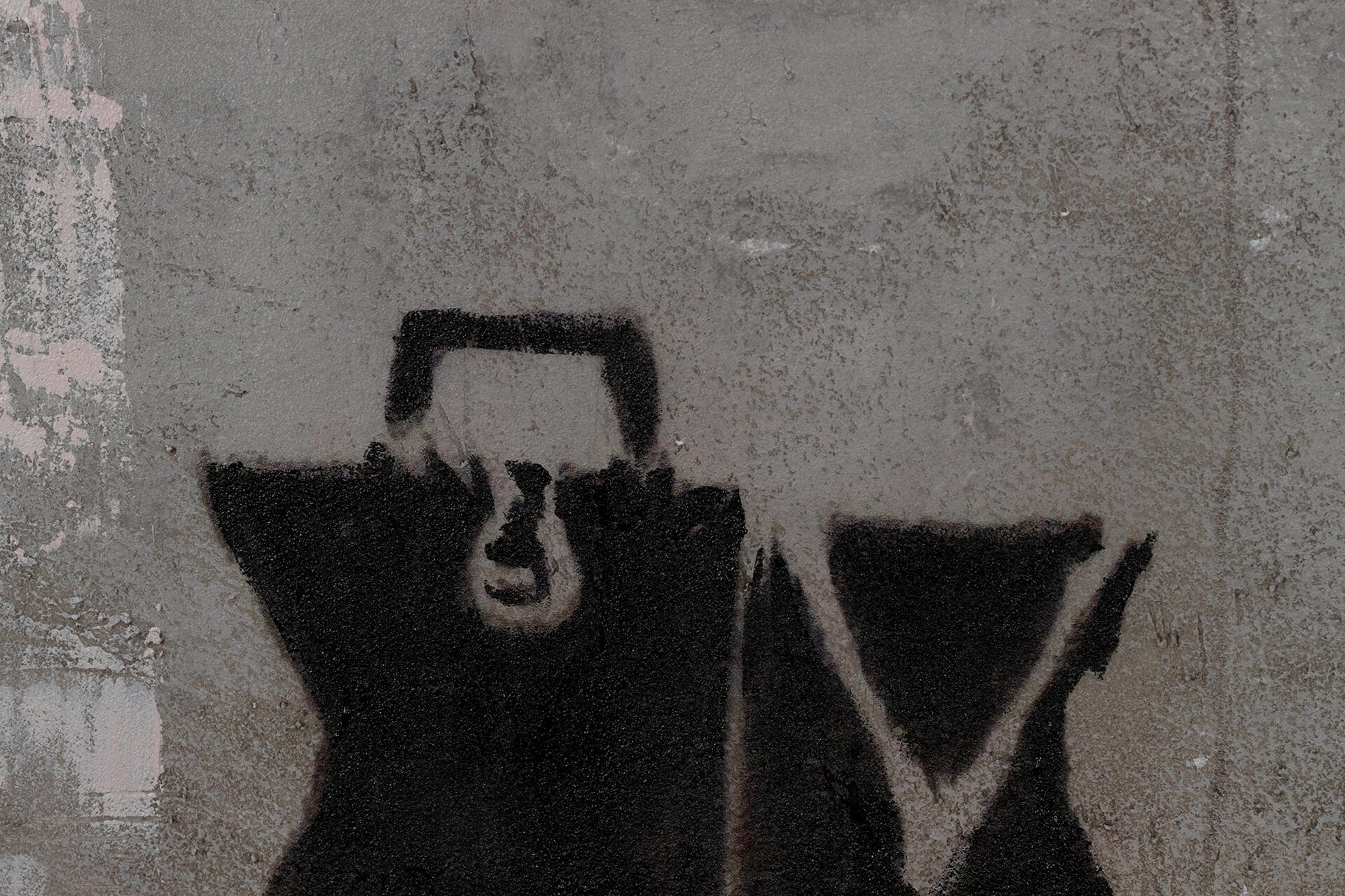 cm, 100x75 HANDGEMALT KUNSTLOFT Leinwandbild Banksy's Gemälde 100% Diagnosis Wandbild Wohnzimmer