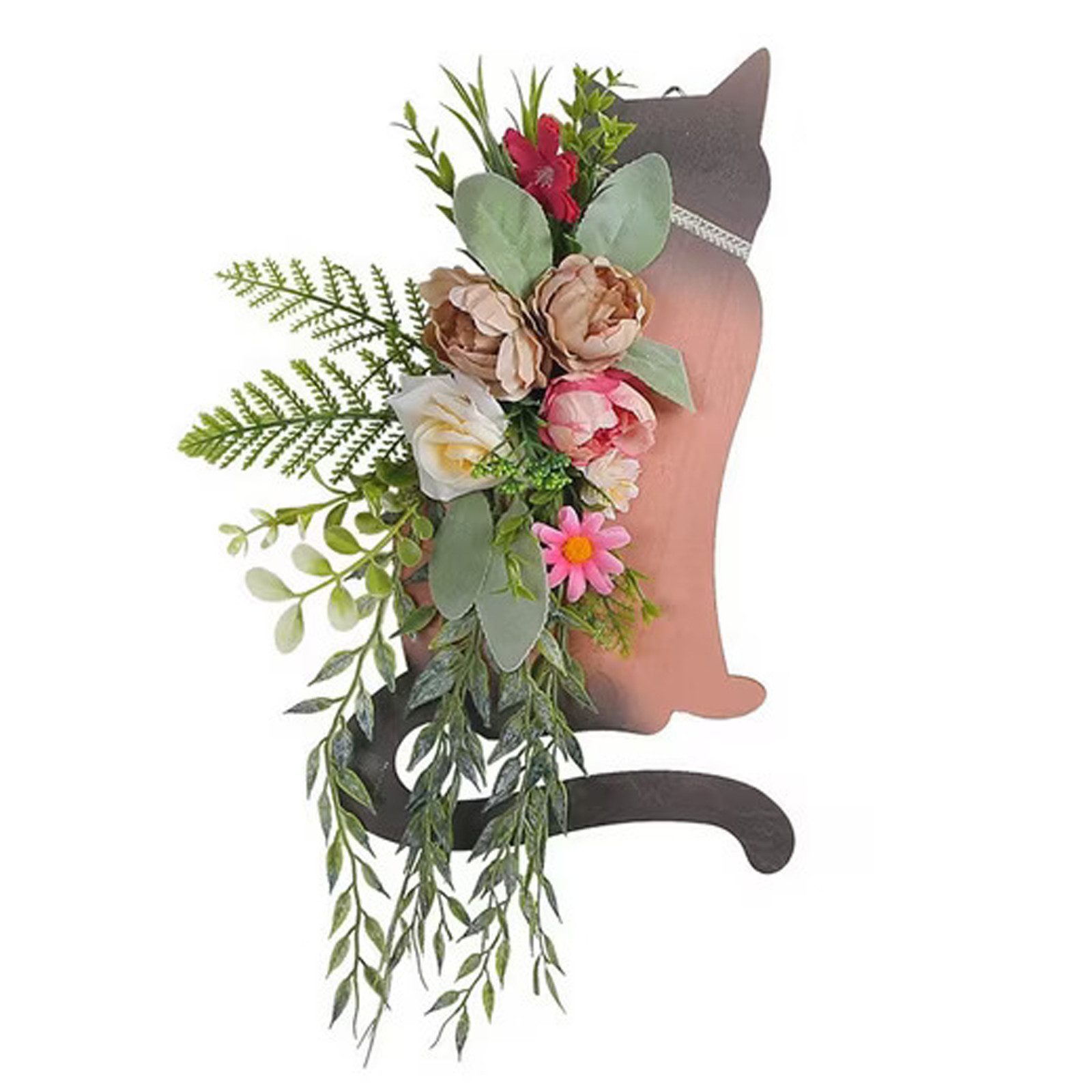 FUROKOY Dekokranz Katze Holz Plaque Kreative Home Wreath Dekoration, Künstl günstig online kaufen
