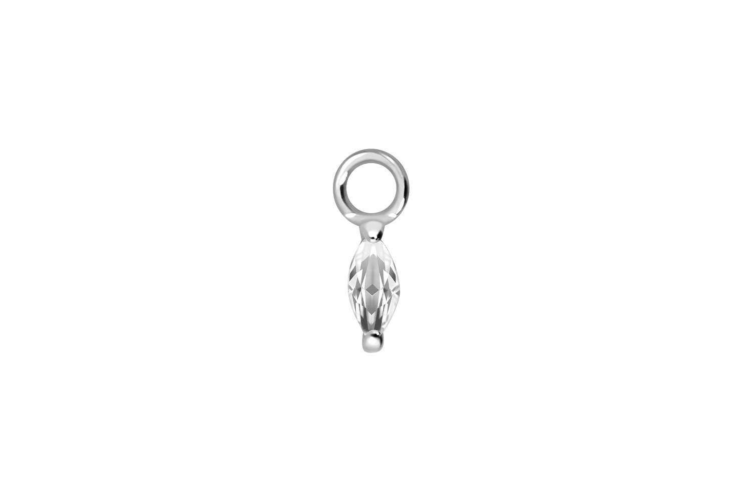 PIERCINGLINE Piercing-Set Chirurgenstahl Anhänger für Clicker EINGEFASSTER KRISTALLTROPFEN (Piercing-Anhänger, 1-tlg)