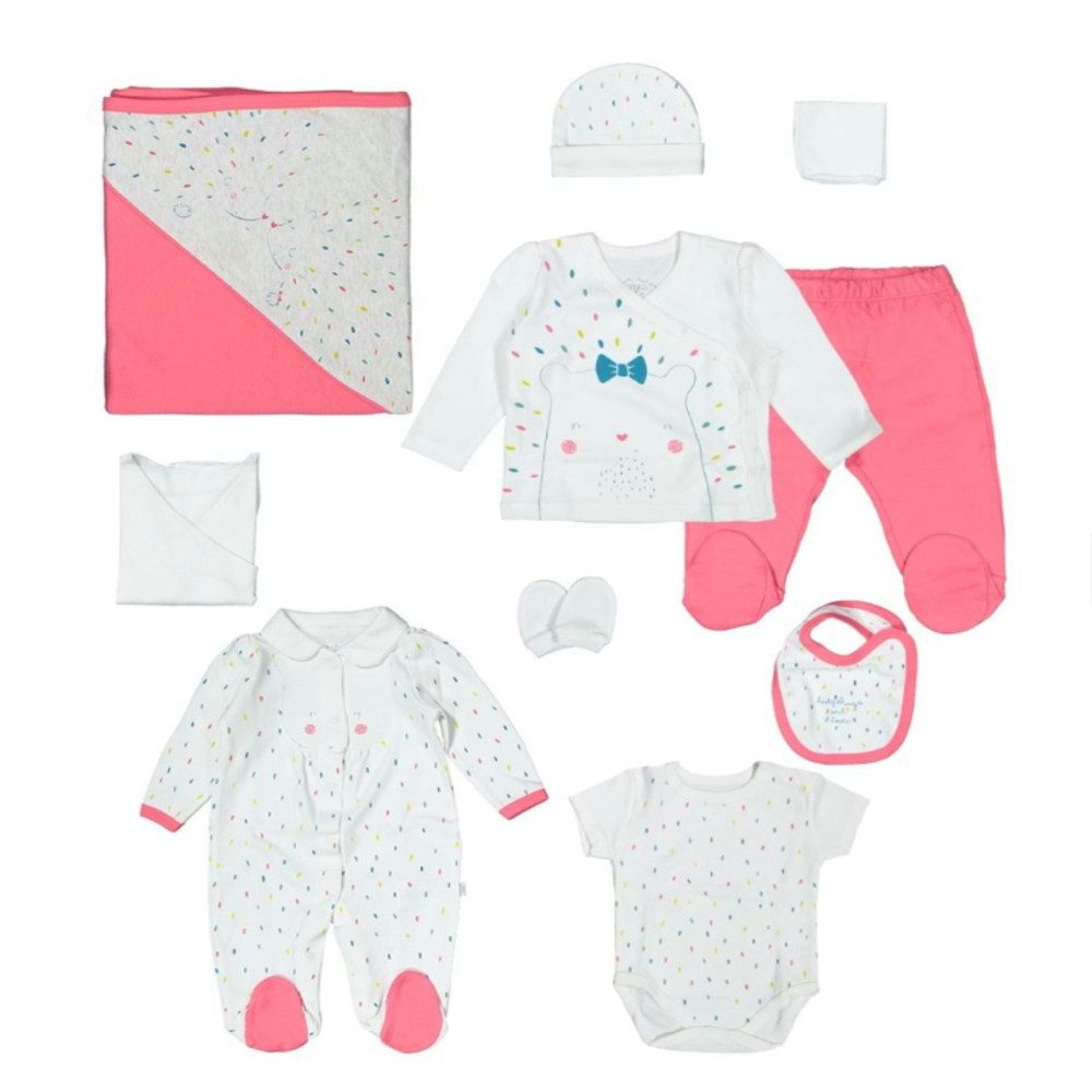 Erstausstattungspaket 10-teiliges Erstausstattungs-Set mit Motiv 0-3 Monate 100 % Baumwolle