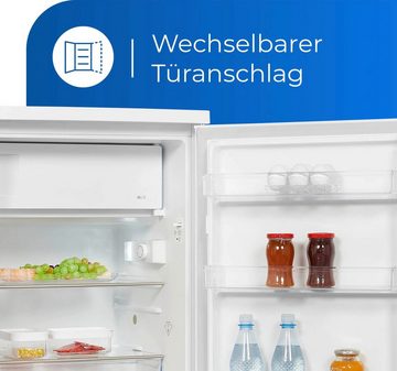 exquisit Kühlschrank KS16-4-H-010E weiss, 85 cm hoch, 56 cm breit, 120 L Volumen, 4 Sterne Gefrieren