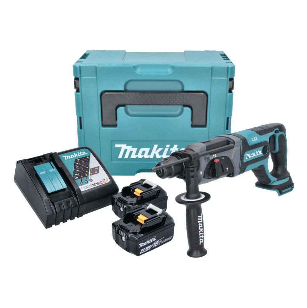 Makita Akku-Bohrhammer DHR 241 RMJ Akku Bohrhammer 18 V 2,0 J SDS plus + 2x Akku 4,0 Ah