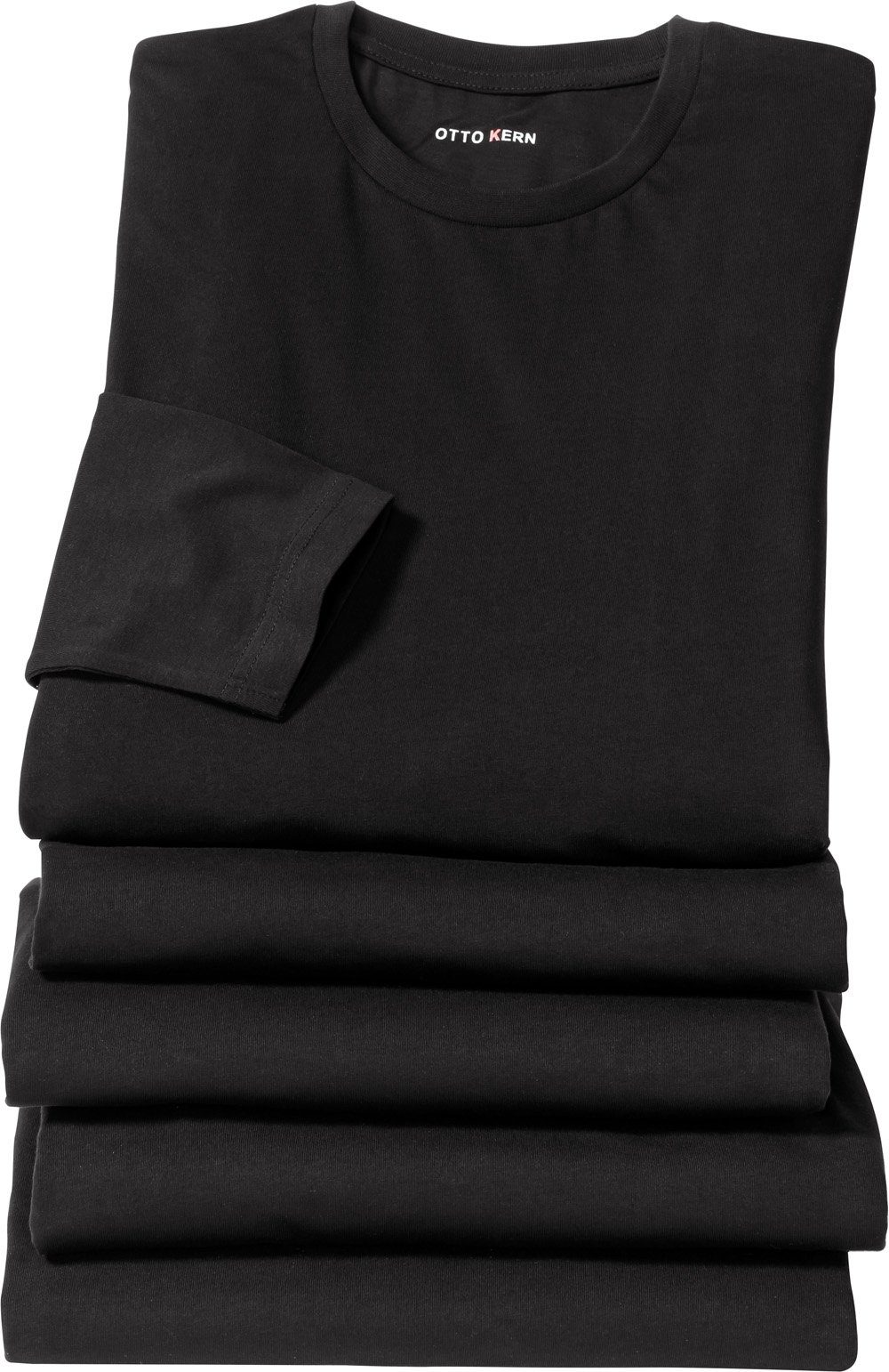 Otto Kern  Kern Langarmshirt (Spar-Set, 5er-Pack) aus Baumwolle, geeignet als Shirt oder als Unterzieher schwarz