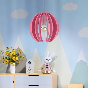 etc-shop LED Pendelleuchte, Leuchtmittel inklusive, Warmweiß, Decken Leuchte Pendel Lampe pink Design Mädchen Zimmer Beleuchtung im