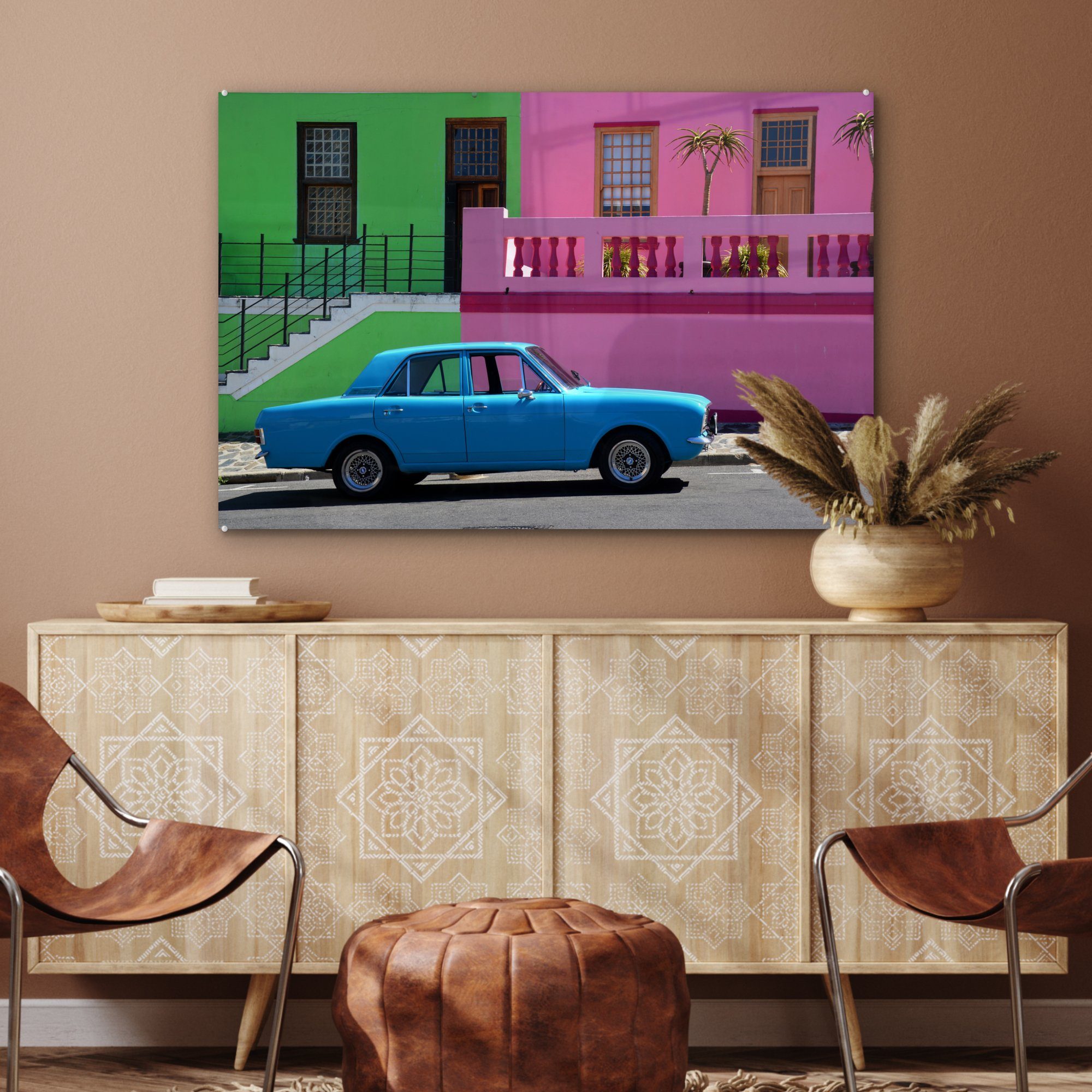 Acrylglasbild & MuchoWow Acrylglasbilder Wohnzimmer Oldtimer - (1 St), Farben, Schlafzimmer - Südafrika