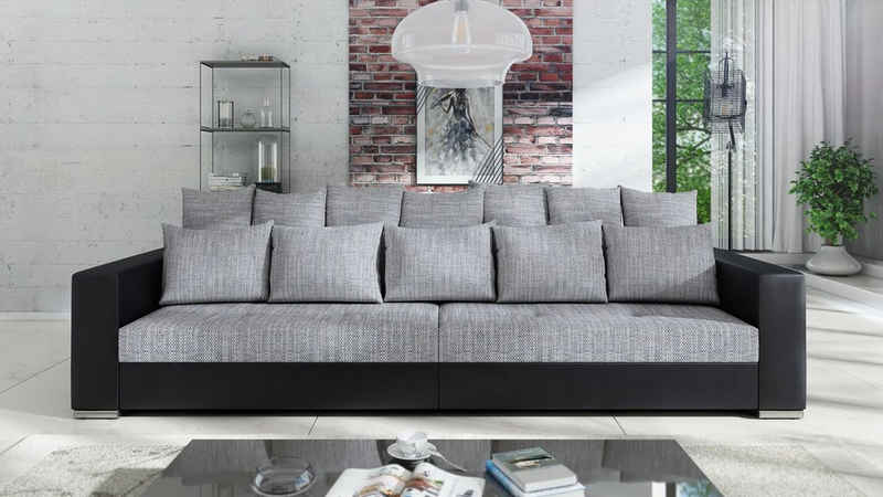 Küchen-Preisbombe Sofa Modernes Big Sofa Wohnlandschaft Couch Jumbo XXL 2 - Schwarz Hellgrau, Sofa