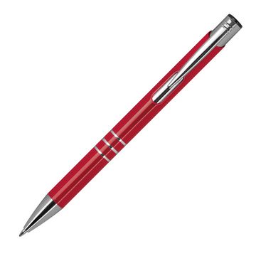 Livepac Office Kugelschreiber 10 Kugelschreiber aus Metall / vollfarbig lackiert / Farbe: rot (matt)